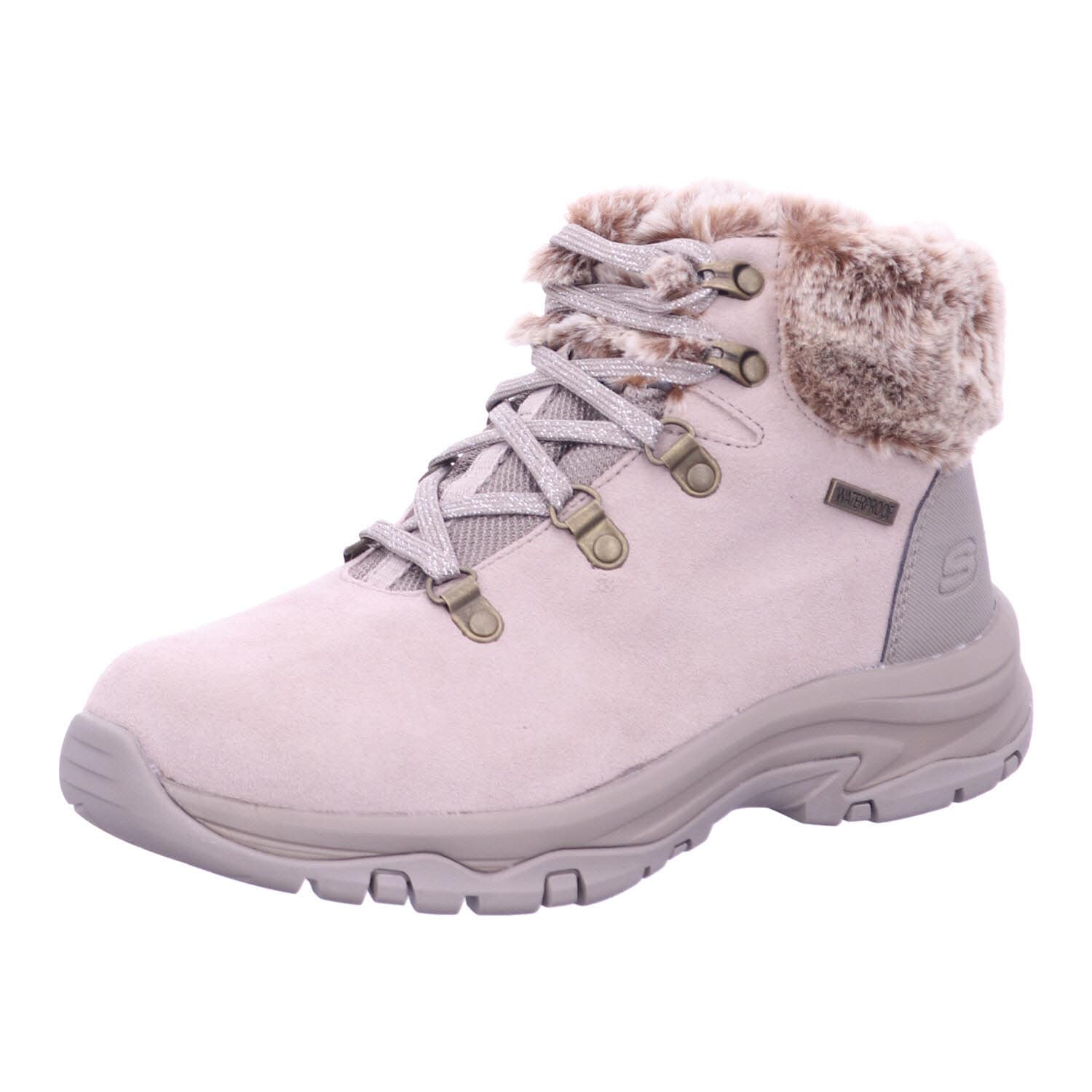 Skechers 167178 TPE Lace Up Faux Fur Cuff Boot W/ Beige Boot Gr. 38 