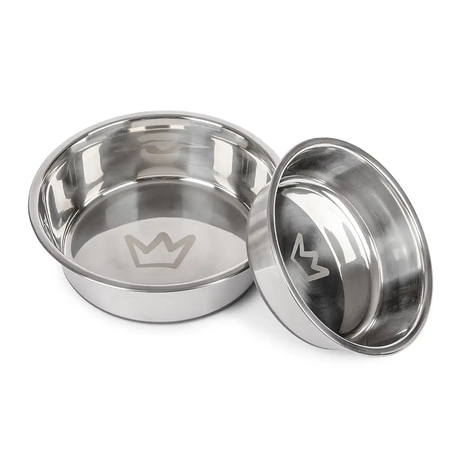 Rudelk&ouml;nig 2x Hundenapf in 900ml Edelstahlnapf 2er Set Fressnapf Wassernapf rutschfest robust sp&uuml;lmaschinenfest 