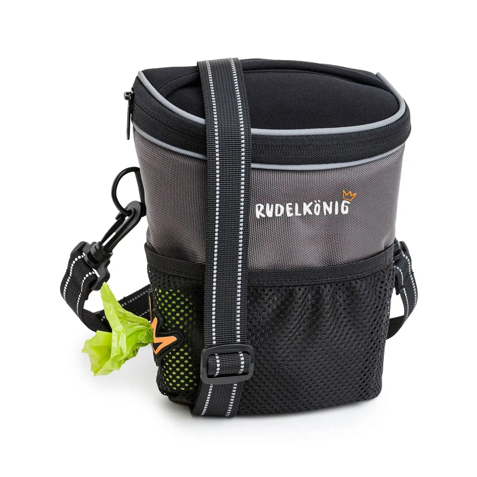 Futtertasche in Schwarz Leckerlibeutel Futterbeutel für Hunde mit Kotbeutelspender Training Outdoor