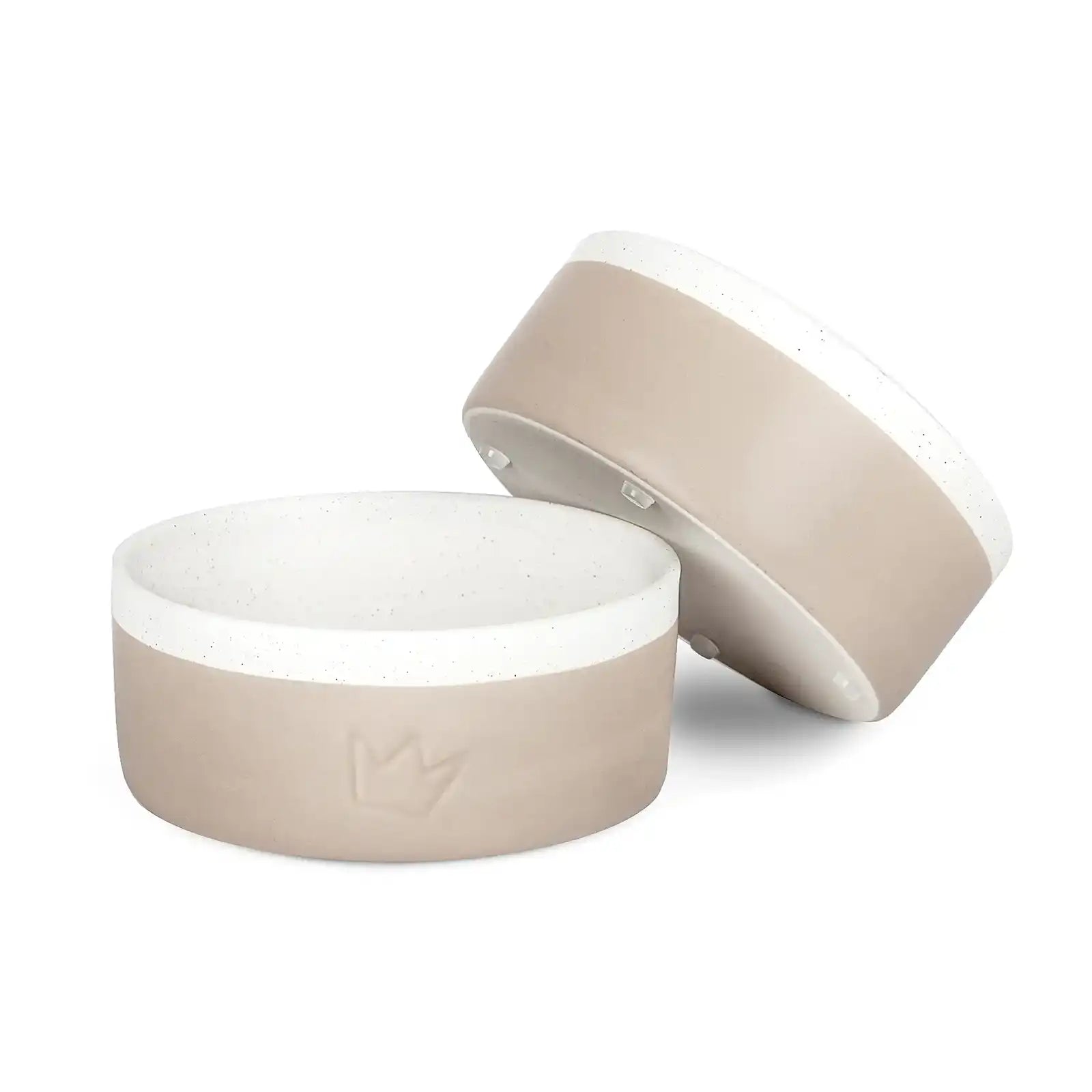 Rudelk&ouml;nig 1x Hundenapf in beige Keramik Napf rutschfest Fressnapf Tiernapf Wassernapf robust sp&uuml;lmaschinenfest 