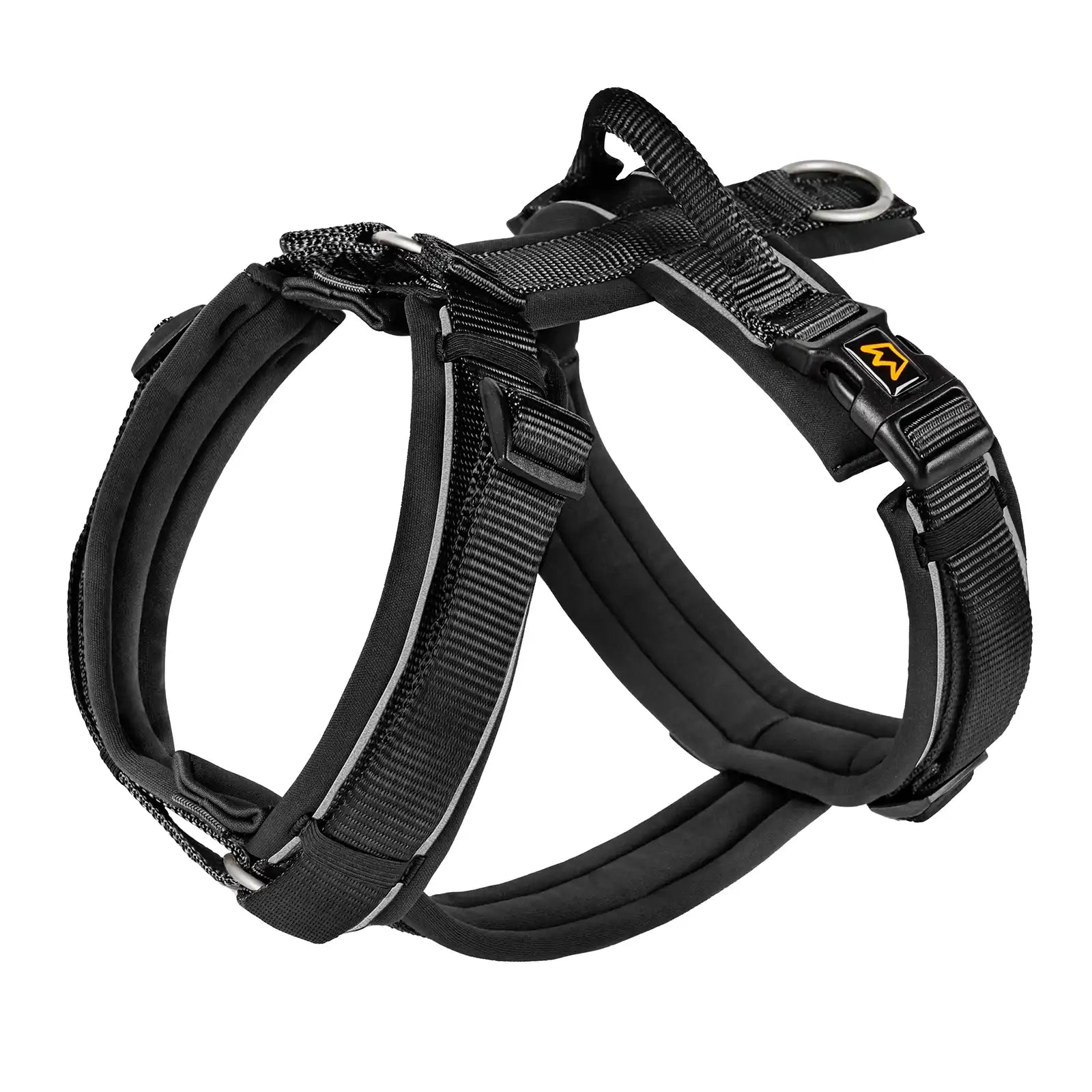 Rudelk&ouml;nig Hundegeschirr Paola Gr&ouml;&szlig;e S in Schwarz Brustgeschirr Sicherheitsgeschirr reflektierend verstellbar robust bequem 