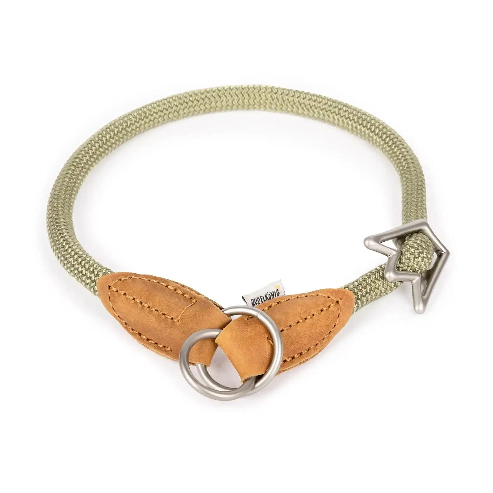 Hundehalsband Größe 7 grün Zugstopphalsband Halsband für Hunde mit Leder robust verstellbar elegant