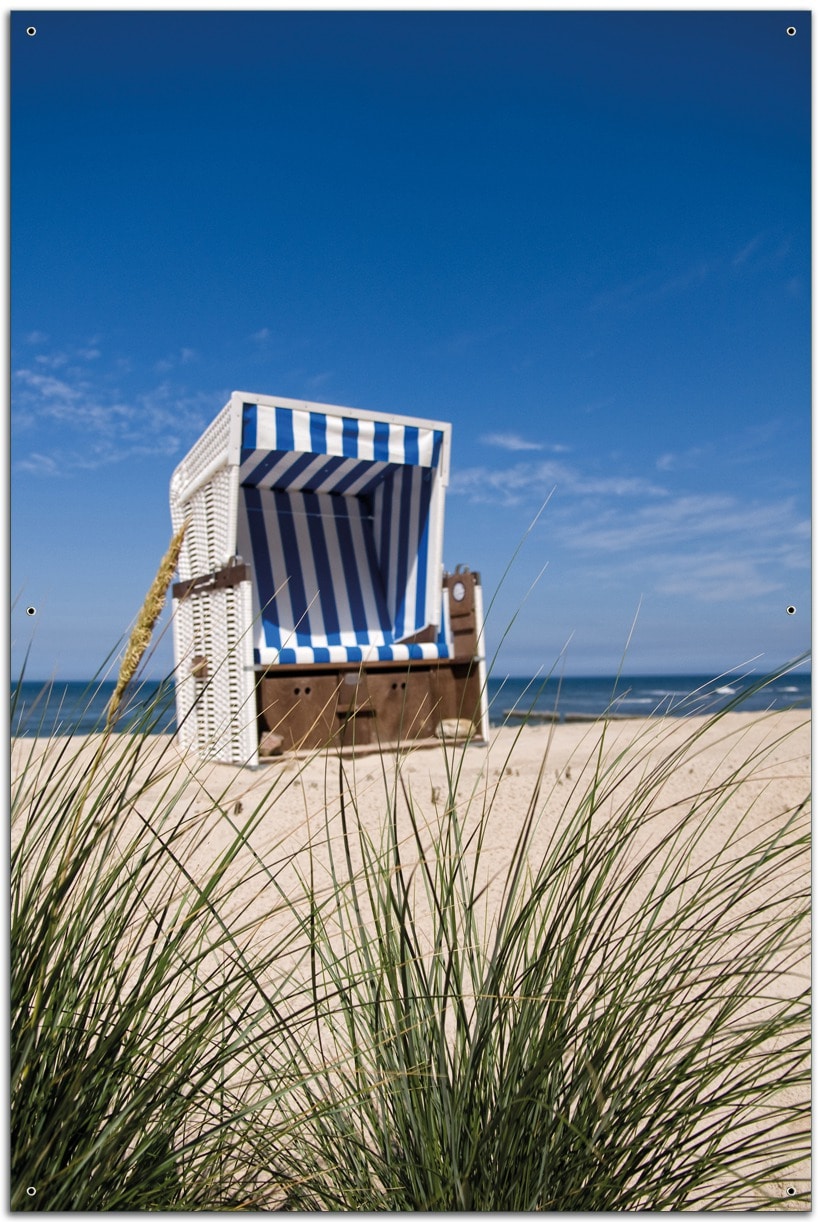 Wallario Gartenposter ca. 80 x 120 cm Strandkorb 