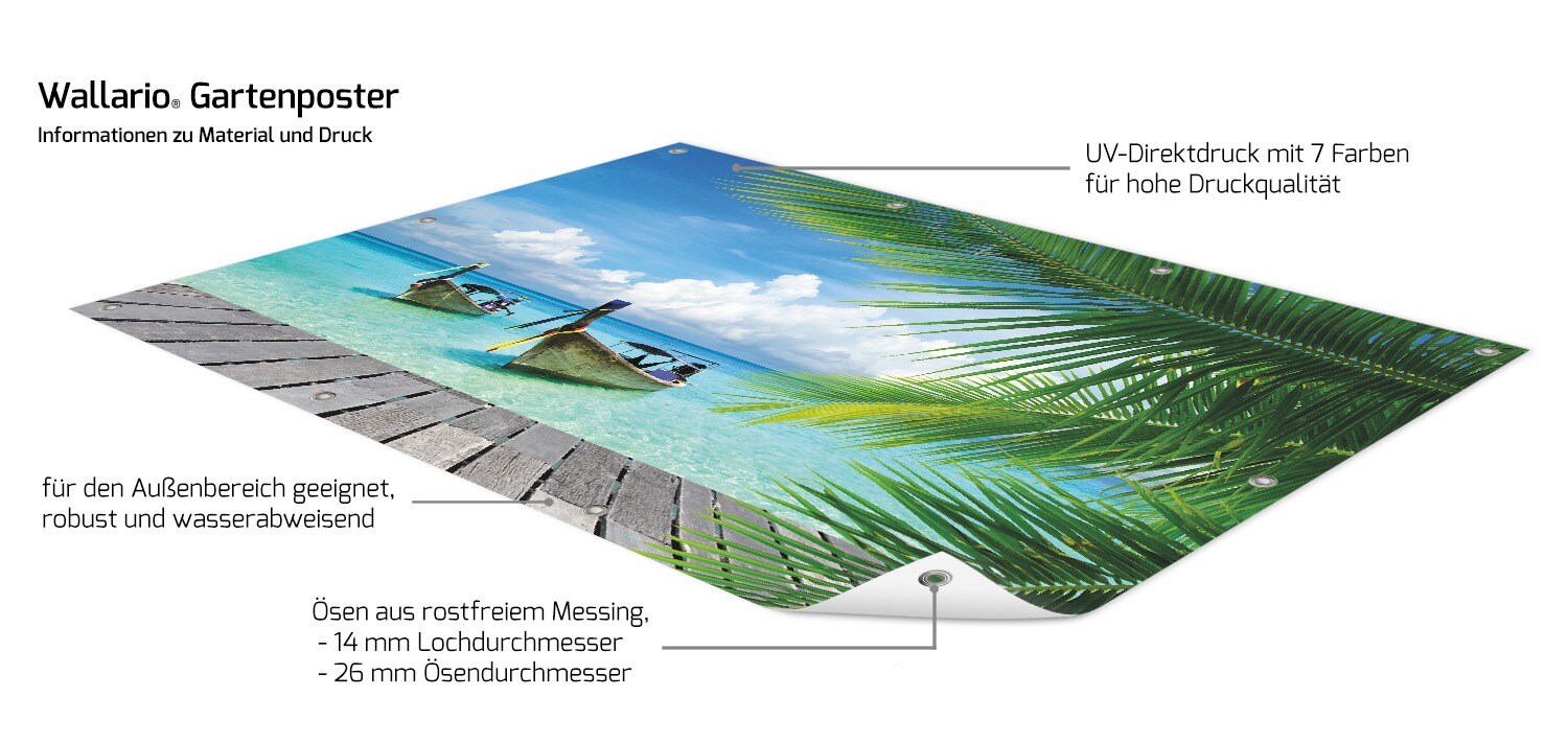 Gartenposter ca. 60 x 90 cm Sonnenboot in der Karibik