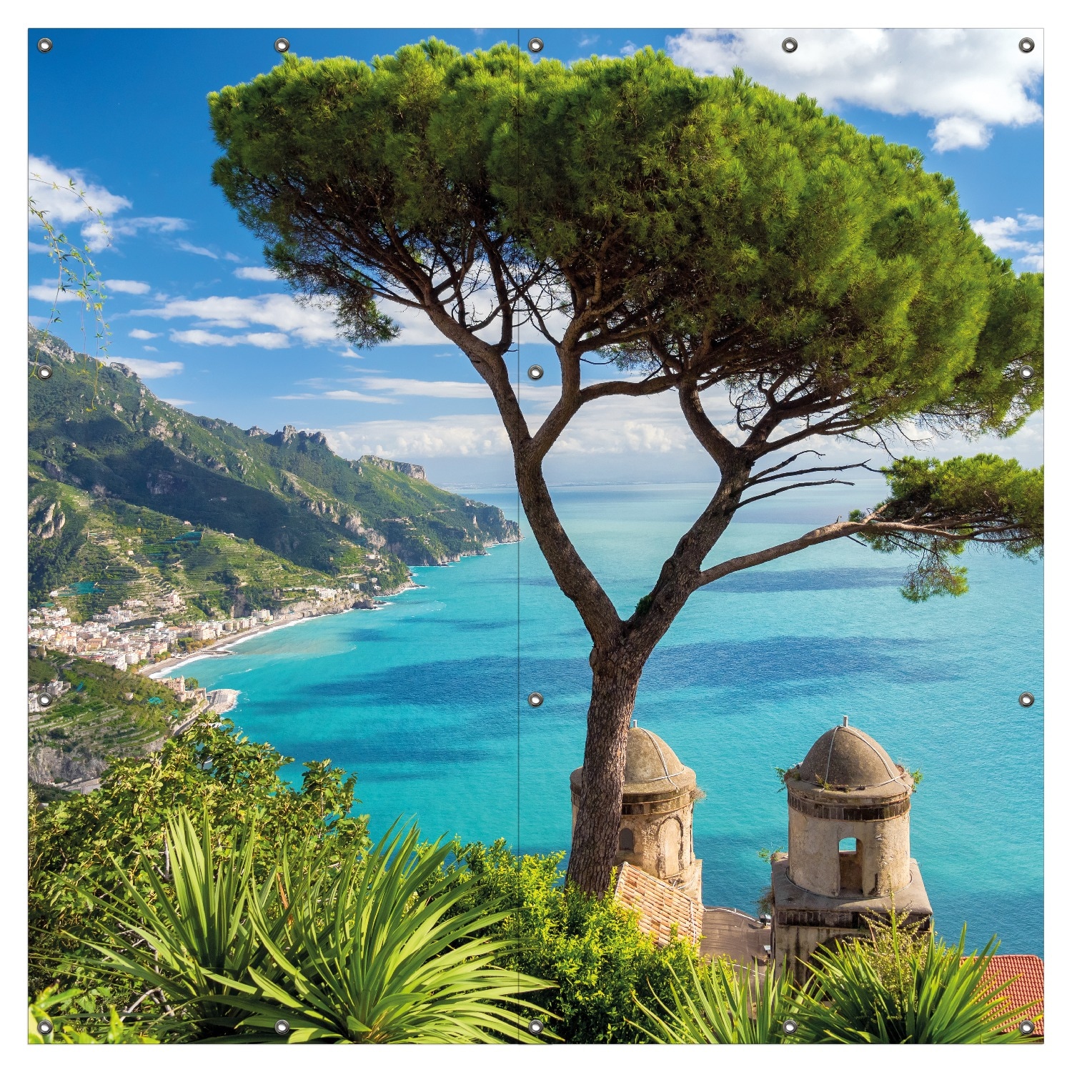 Wallario Gartenposter ca. 100 x 150 cm Italienische K&uuml;ste 