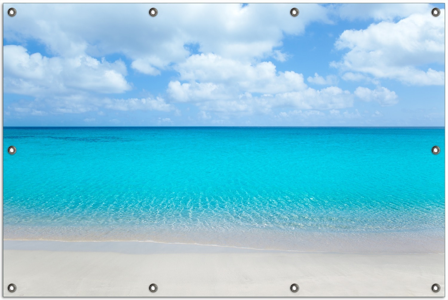 Wallario Gartenposter ca. 80 x 120 cm Sandstrand und blaues Meer 