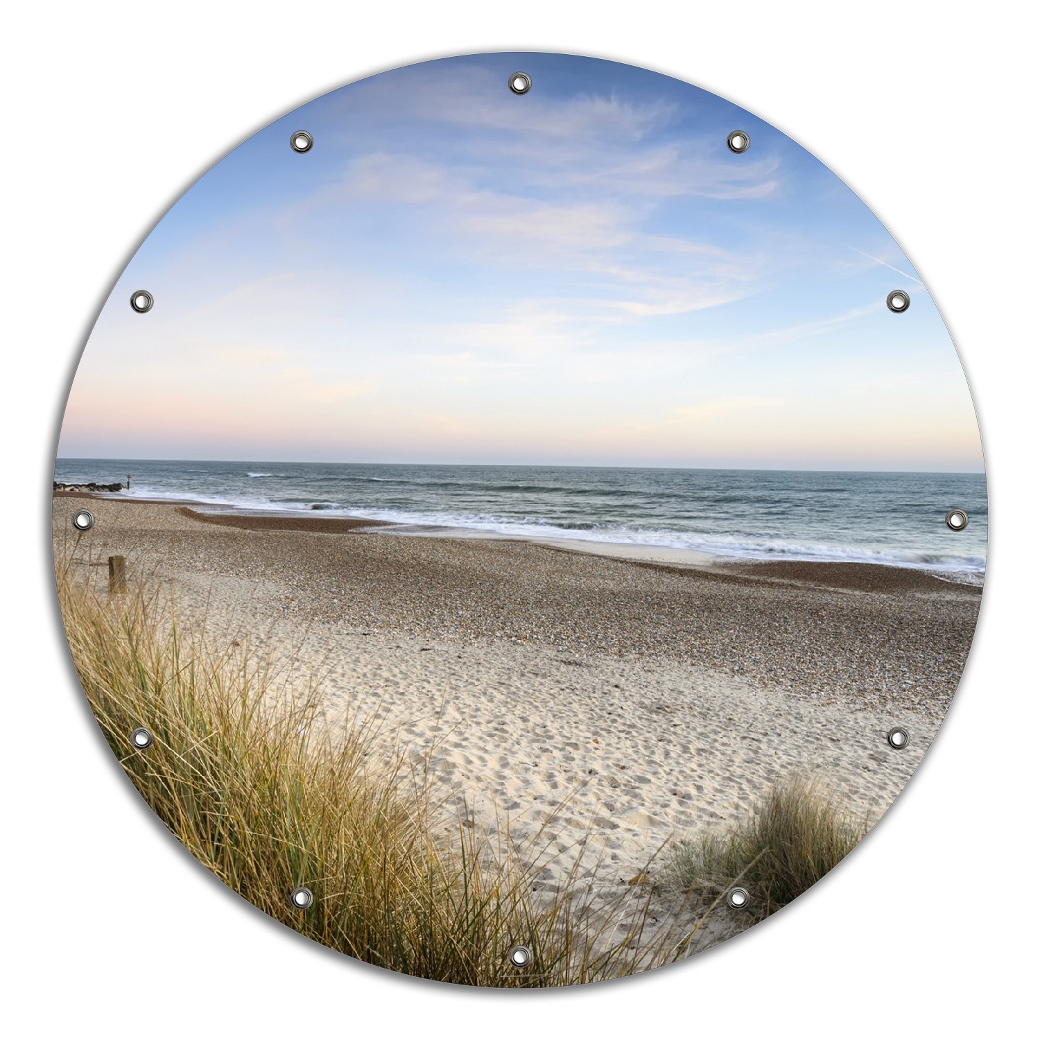 Wallario Gartenposter ca. 80 x 120 cm Strandspaziergang im Urlaub an der Ostsee 