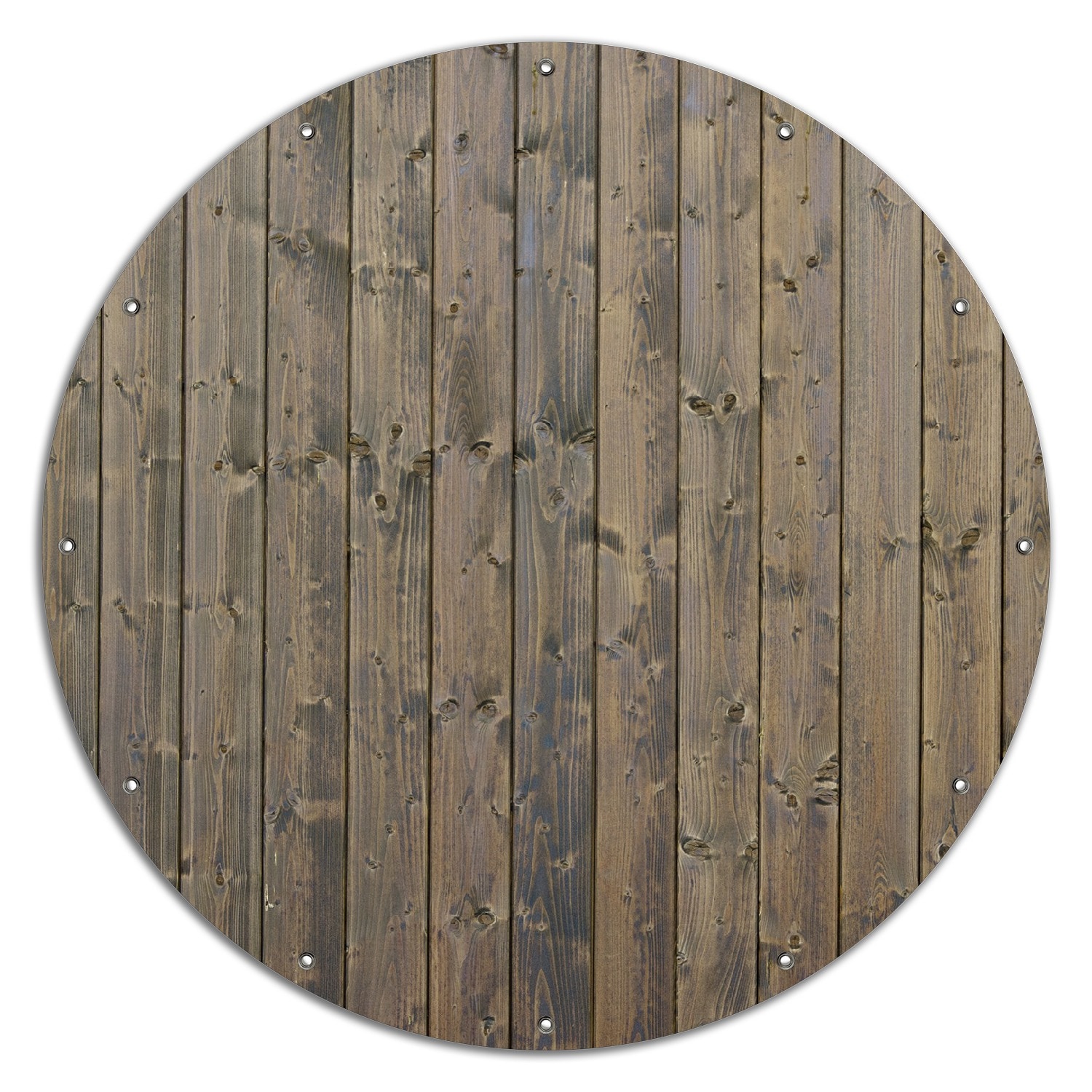 Wallario Gartenposter ca. 180 x 180cm, 2-teilig Holzpaneelen in grau braun - Holzmuster mit Maserung 