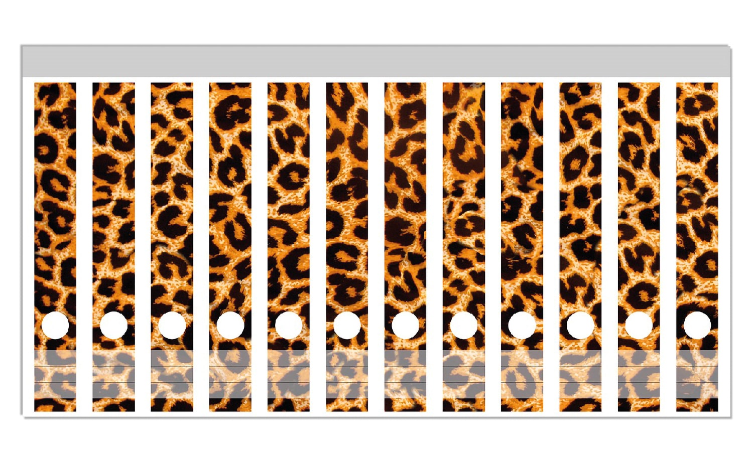 Wallario Ordnerr&uuml;cken Sticker 12 St&uuml;ck Leopardenmuster  in orange schwarz 