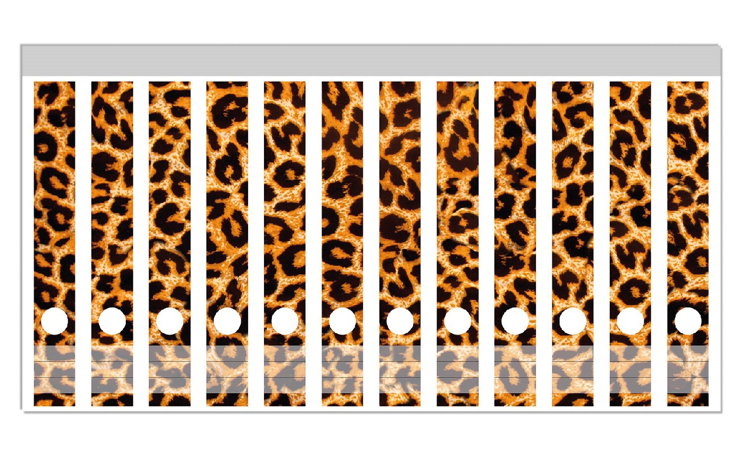 Wallario Ordnerrücken Sticker 12 Stück Leopardenmuster in orange schwarz