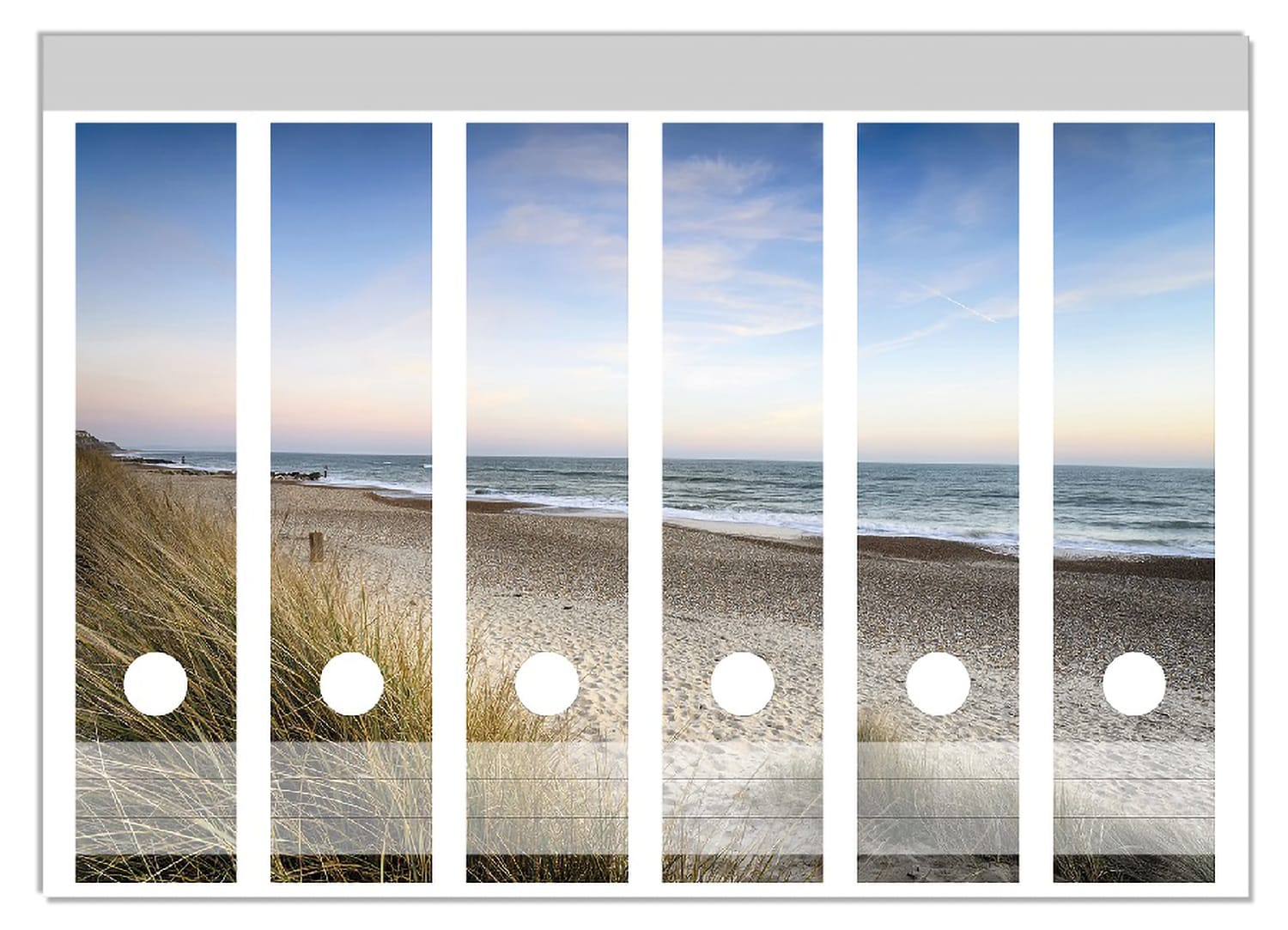 Wallario Ordnerr&uuml;cken Sticker 9 St&uuml;ck Strandspaziergang im Urlaub an der Ostsee 