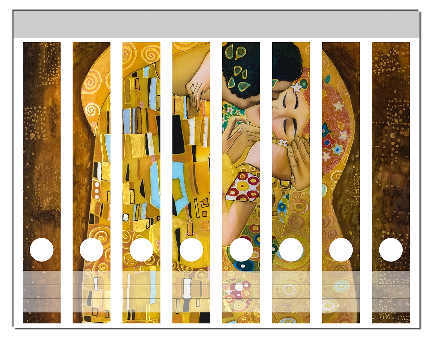 Wallario Ordnerr&uuml;cken Sticker 6 St&uuml;ck Der Kuss von Klimt 