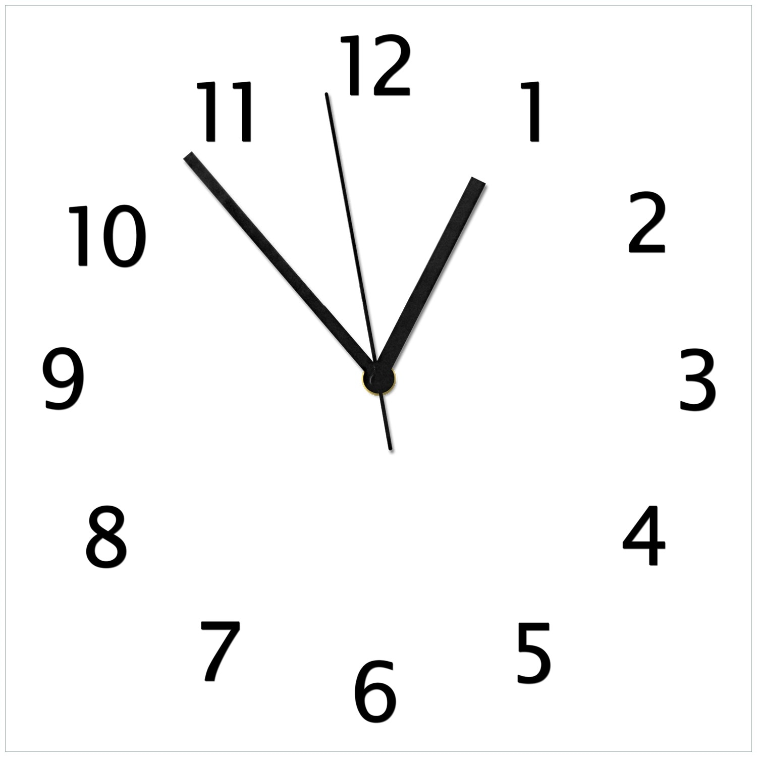Wallario Uhr 20 x 20 cm, wei&szlig;e Zeiger Wei&szlig; 
