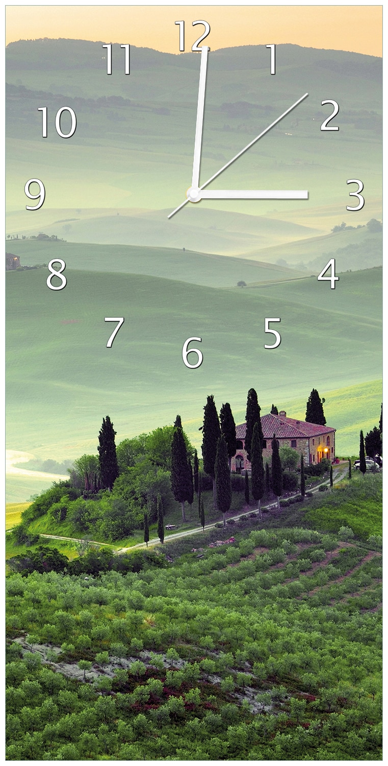 Wallario Uhr 30 x 60 cm, schwarze Zeiger Toskana in Italien 