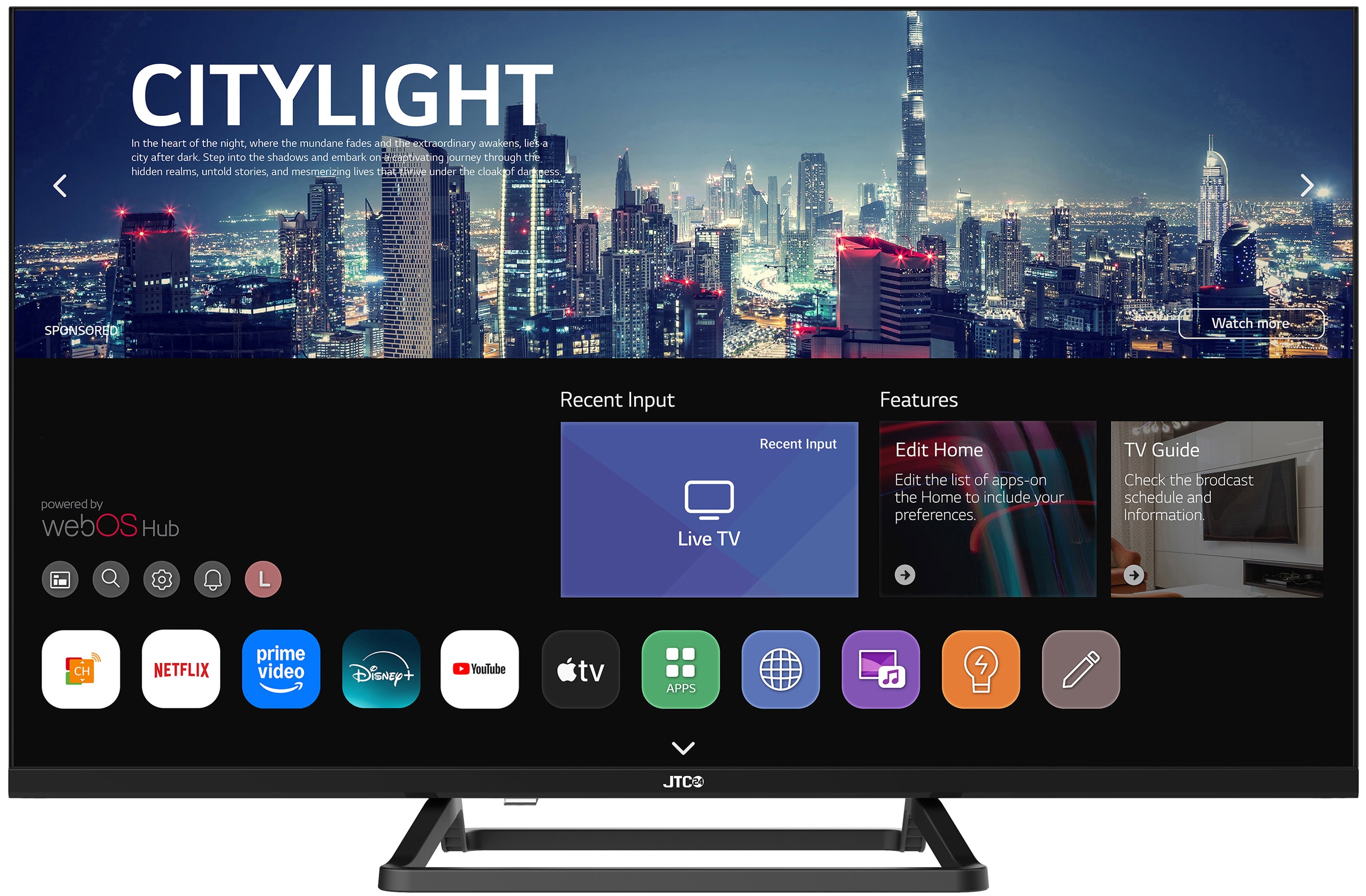 JTC-24 JTCS32H39322FLW, 32" / 80 cm HD Smart TV/Fernseher, webOS Hub Betriebssystem, Triple Tuner 