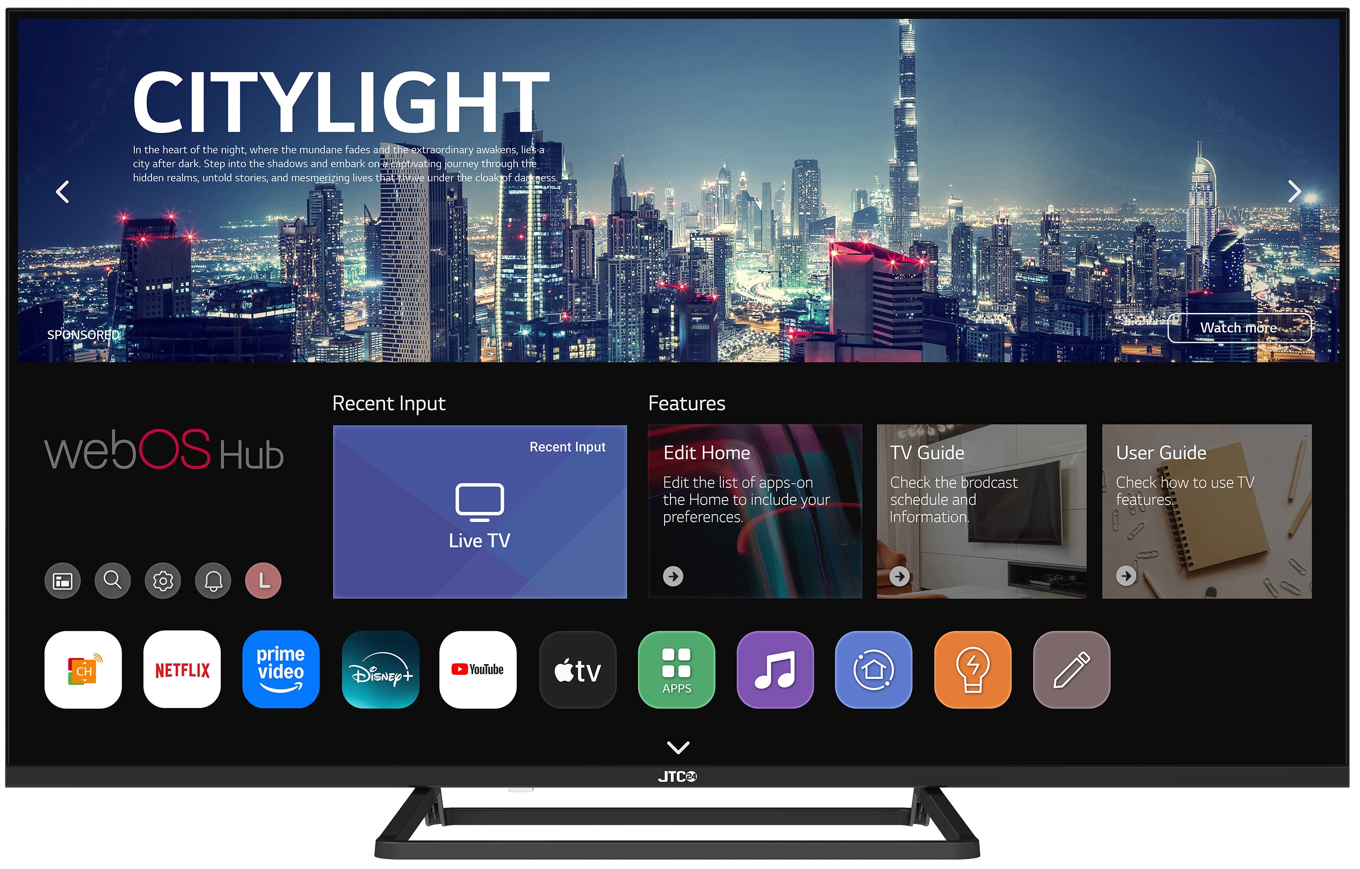 JTC-24 JTCS43F39432FLW 43" (43 Zoll / 109 cm) FHD Smart TV/Fernseher , webOS Hub, Triple Tuner 