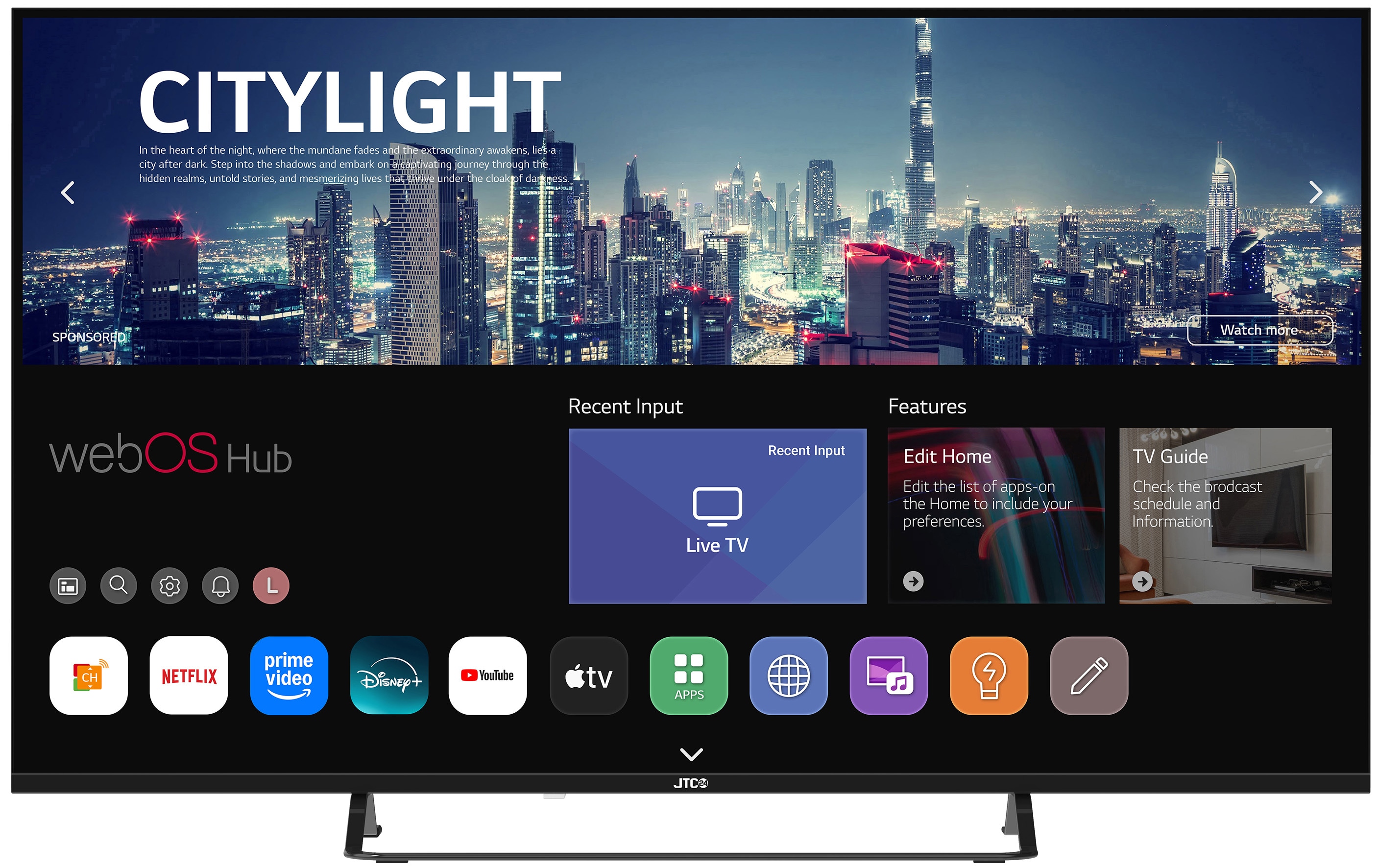 JTC-24 JTCS50U39501FLW 50" (50 Zoll / 126 cm) UHD Smart TV/Fernseher , webOS Hub, Triple Tuner 