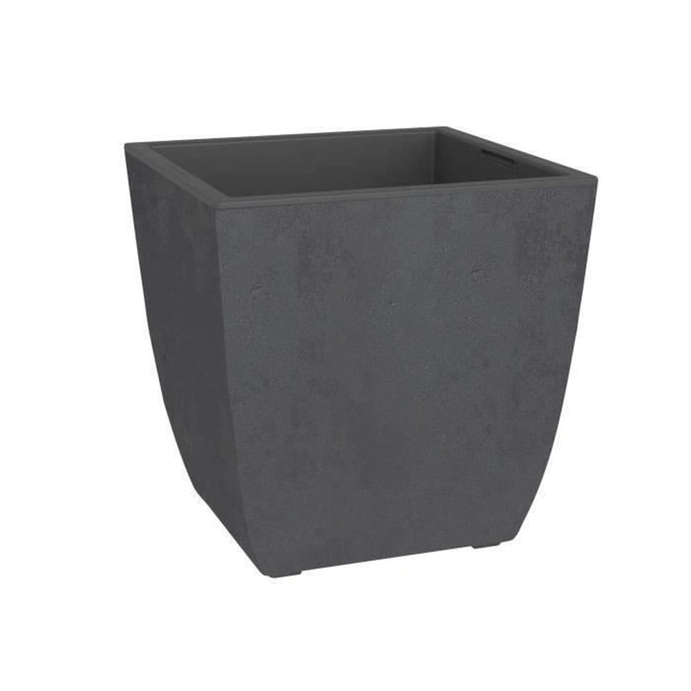 EDA Blumenkasten &ndash; DIVA BASALT &ndash; Anthrazitgrau &ndash; Quadratisch &ndash; 42 cm (L) &ndash; 43,5 x 43,5 x 44,2 cm (H) &ndash; EDA &ndash; Herausnehmbarer Innenkasten 