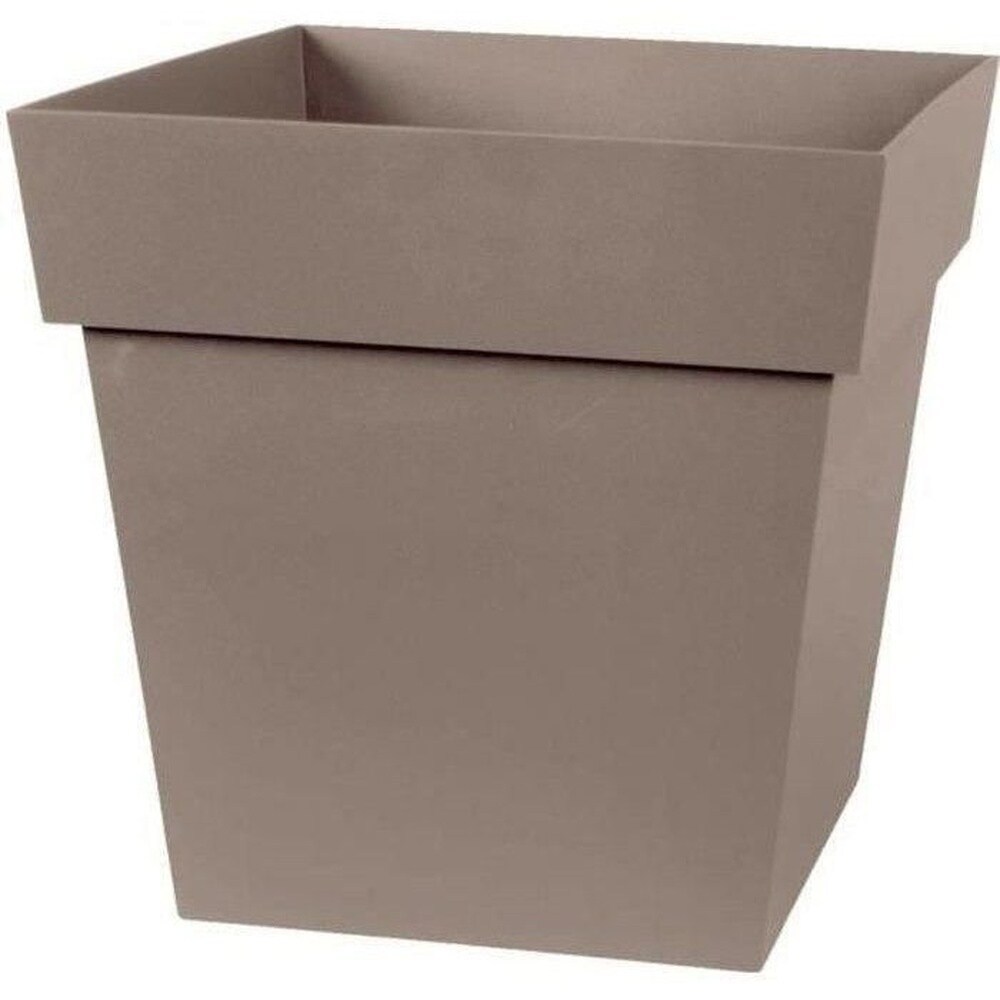 EDA EDA Quadratischer Blumentopf &bdquo;Tuscan&ldquo; &ndash; 32 x 32 x 32 cm (H) &ndash; 22 l &ndash; Taupe 