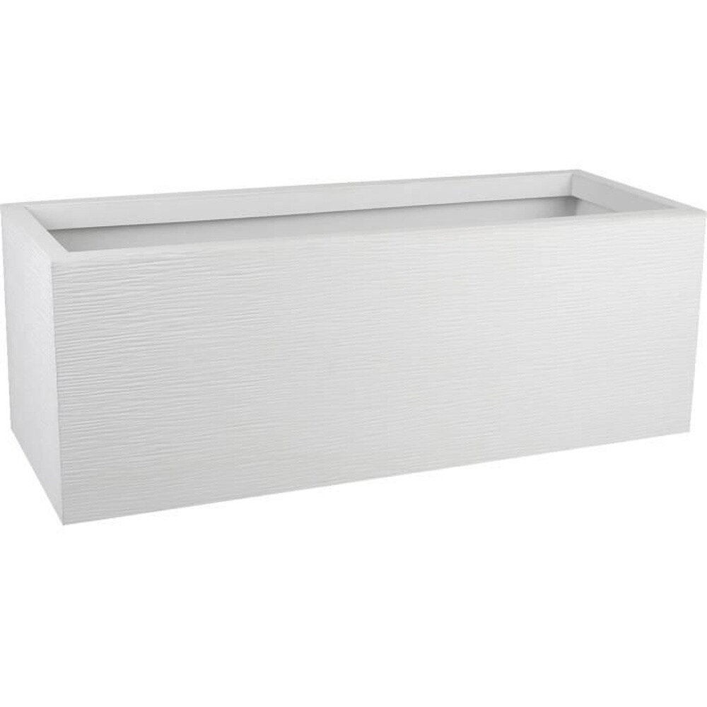 EDA EDA Pflanzgef&auml;&szlig; aus Kunststoff, Graphit Up &ndash; 57 l &ndash; Ma&szlig;e: 79,5 x 29,5 x 29,5 cm &ndash; C&eacute;ruse-Wei&szlig; 