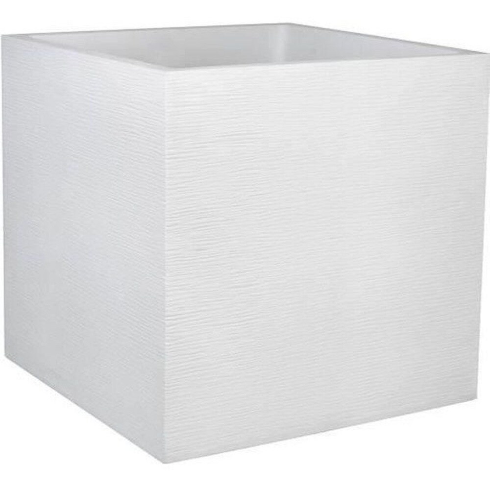 EDA EDA Graphit Quadratische Blumenablage aus Kunststoff &ndash; 57 l &ndash; 49,5 x 49,5 x 49,5 cm &ndash; Wei&szlig; (Ceruse) 