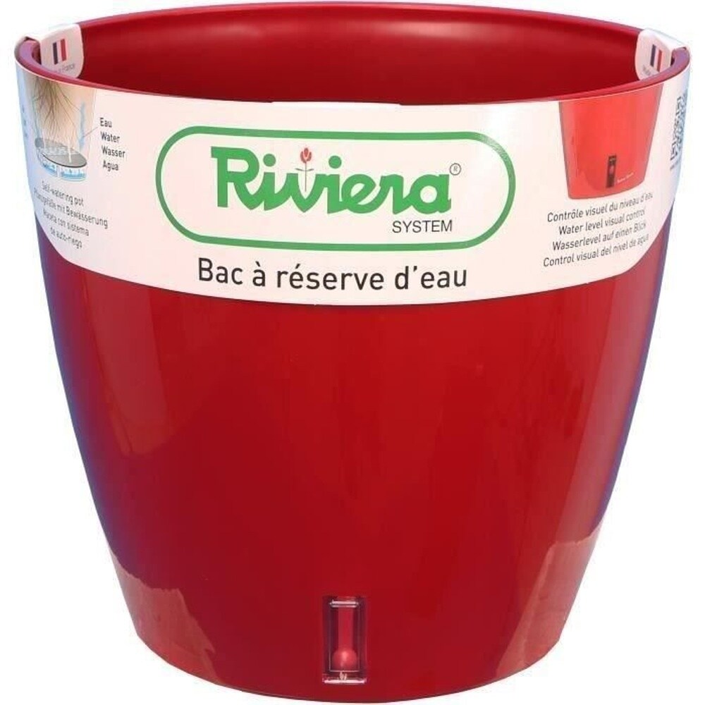 RIVIERA RIVIERA Tank mit Wasserreservoir &ndash; Rund &ndash; &Oslash; 36 x H 33 cm &ndash; Rot 