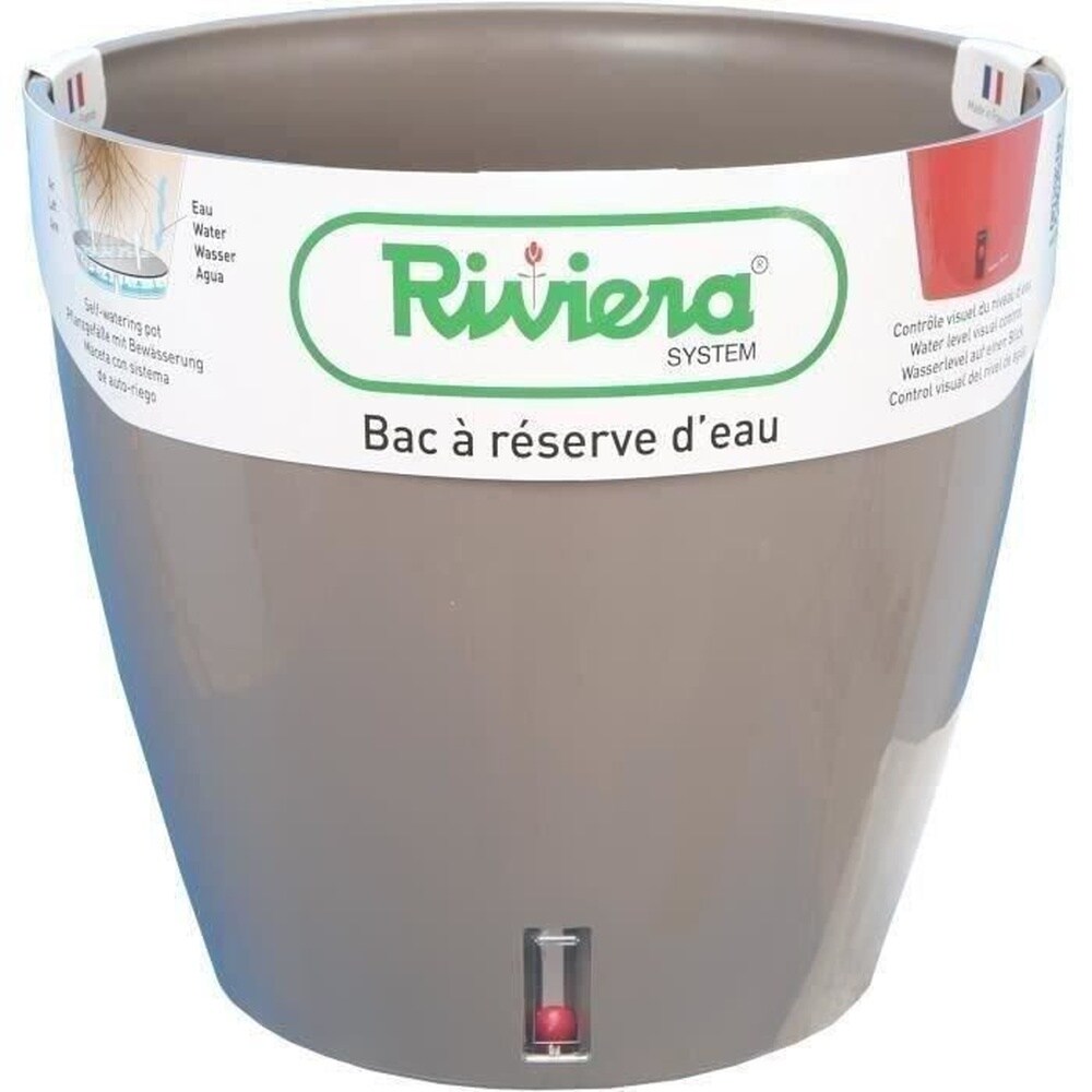 RIVIERA Wasserauffangschale – Rund – Ø 36 x H 33 cm – Taupe