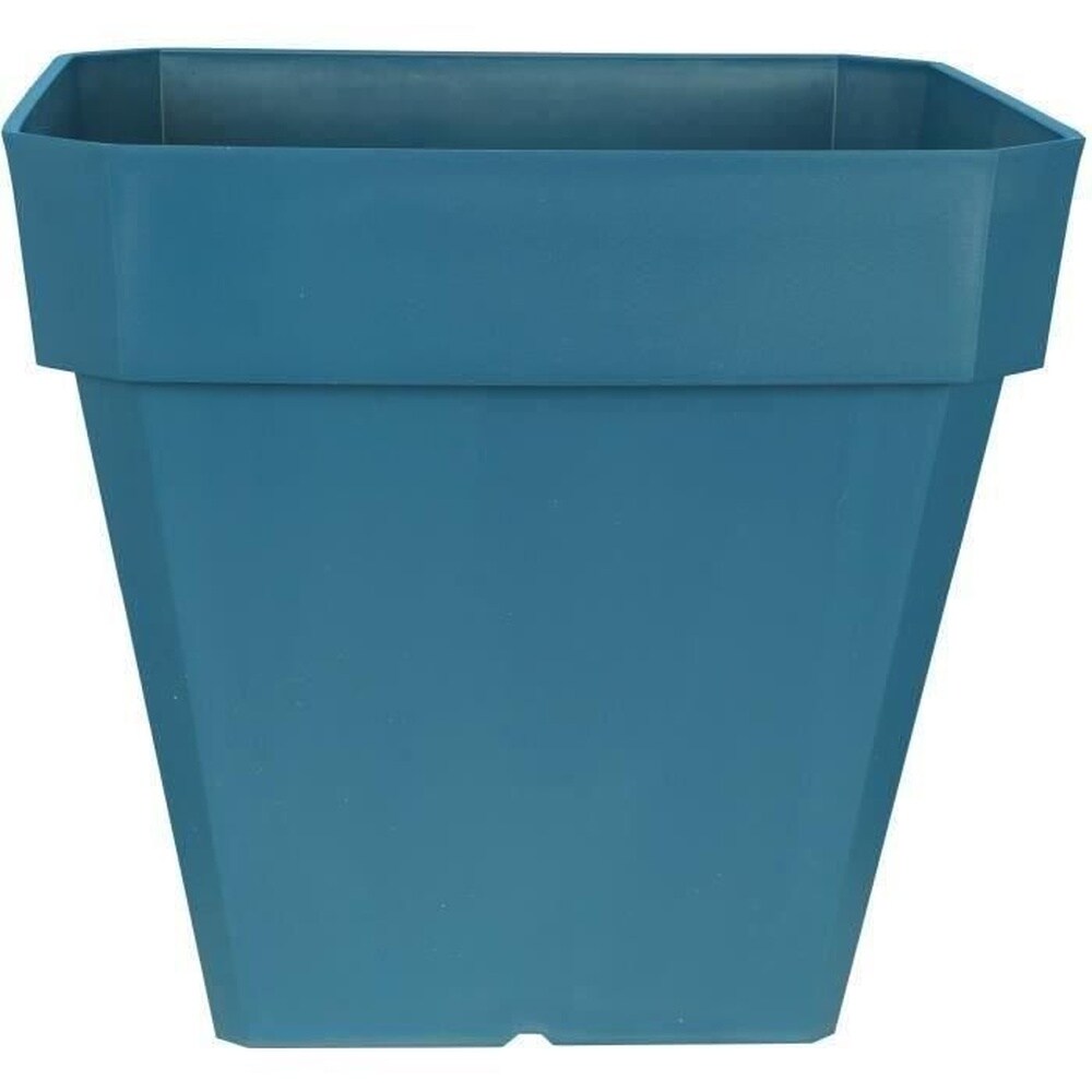 Quadratischer Blumenkasten RIVIERA SOLEILLA - Kunststoff - 50 x 50 cm - Blau