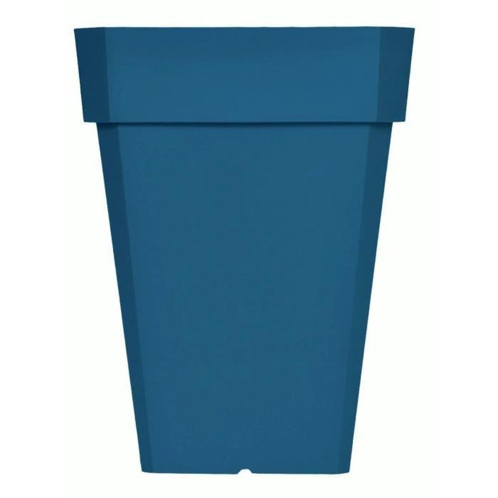 Quadratischer Blumenkasten RIVIERA SOLEILLA - Kunststoff - Höhe 53 cm - Blau