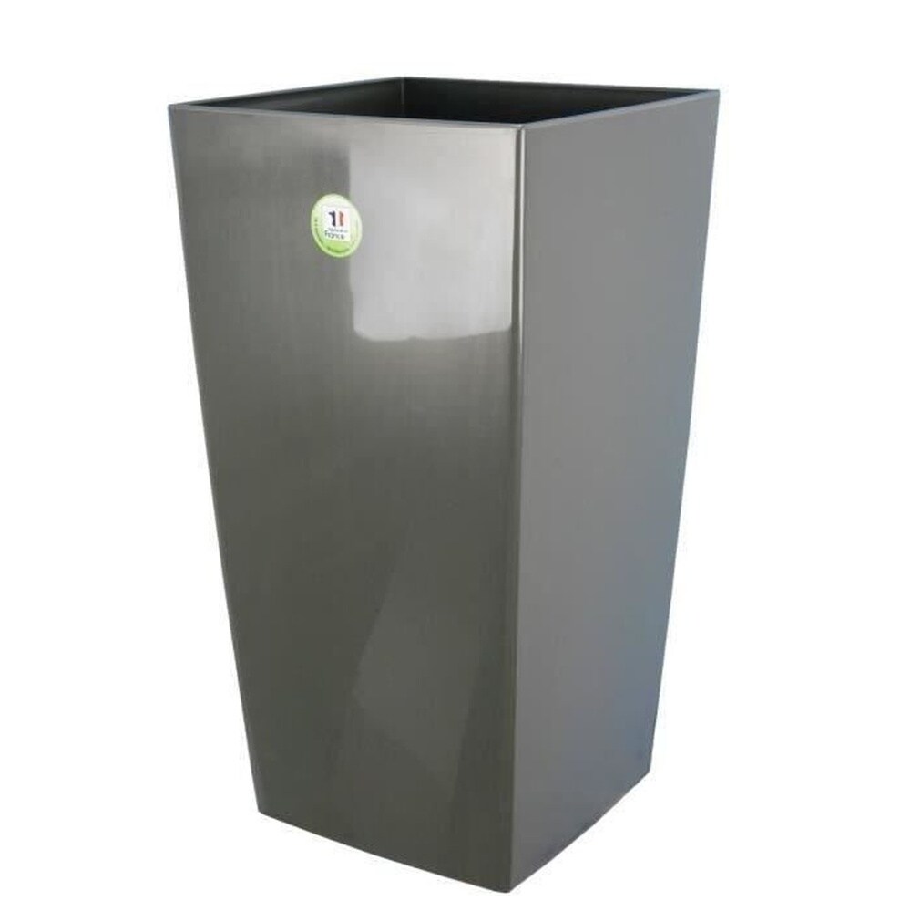 Riviera Blumentopf-Übertopf – Quadratisch – 38 x 38 x 69 cm (H) – Glitzergrau