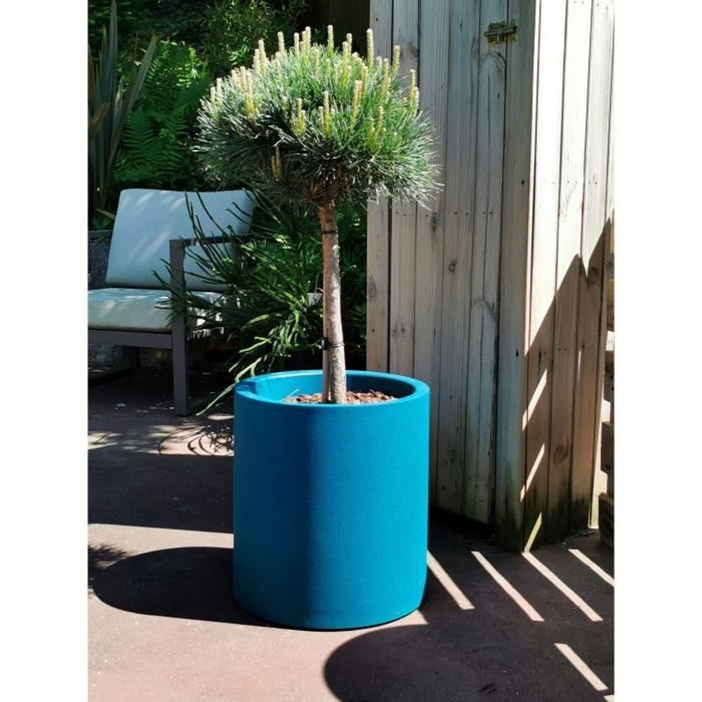 RIVIERA GRANIT runder Blumenkasten – Kunststoff – Durchmesser 50 cm – Blau