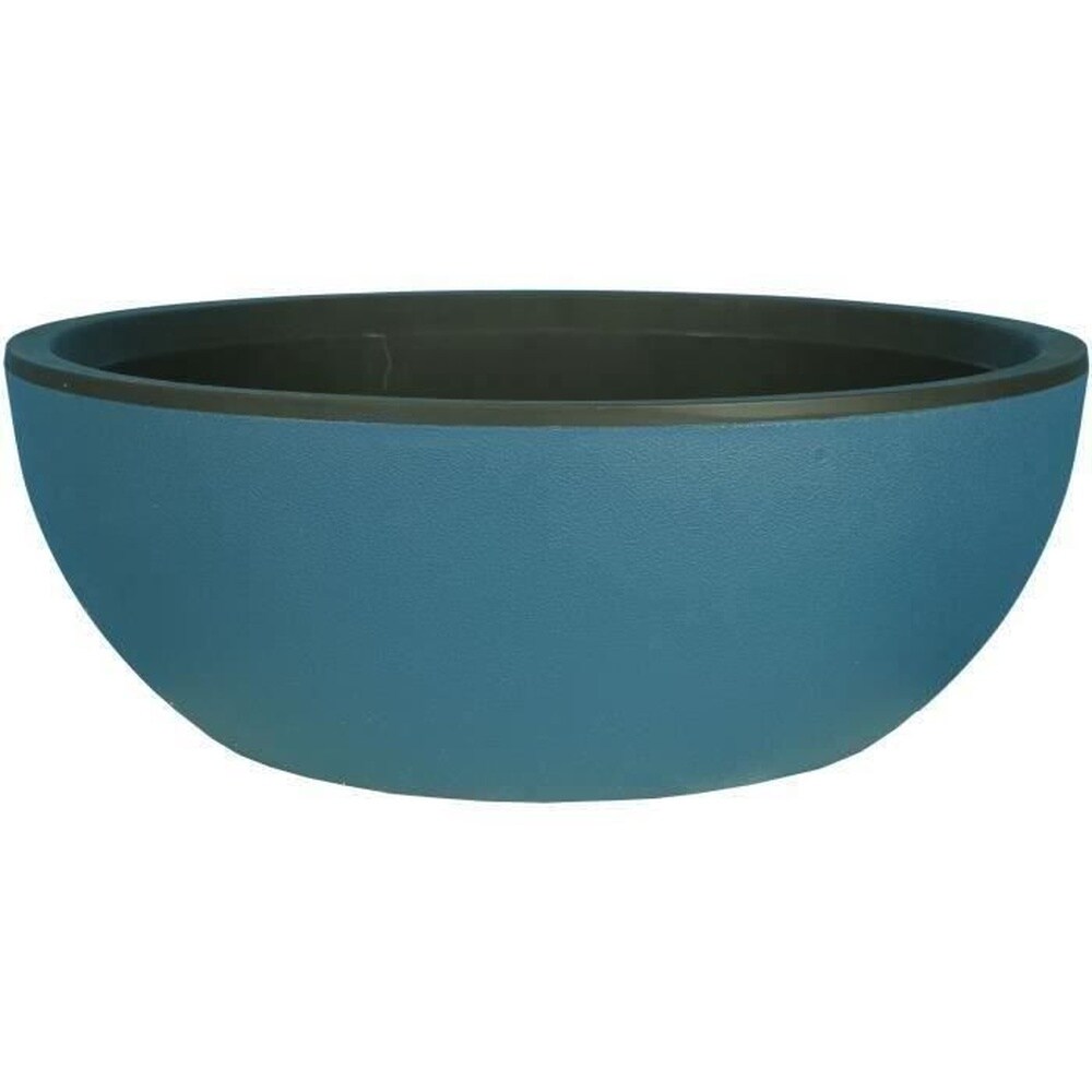 RIVIERA COUPE GRANIT runder Blumenkasten - Kunststoff - Durchmesser 40 cm - Blau