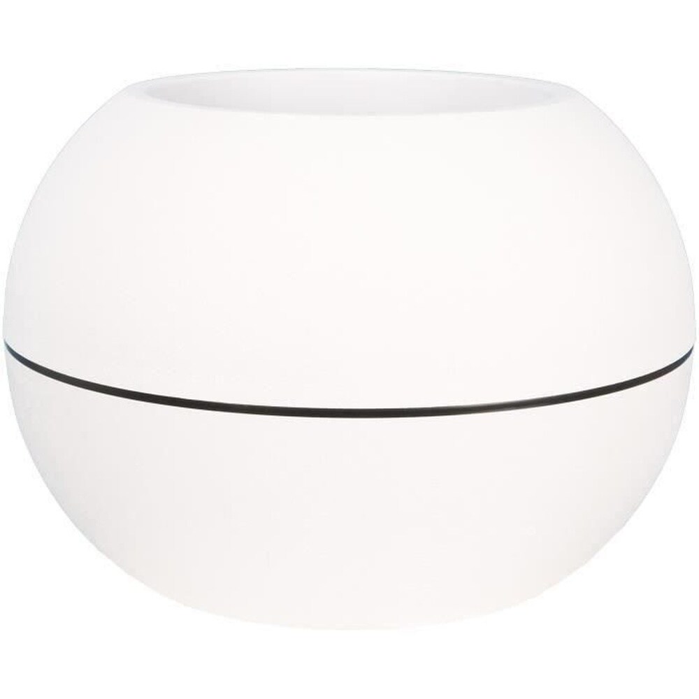 RIVIERA GRANIT BOULE runder Blumenkasten - Kunststoff - Durchmesser 40 cm - Weiß