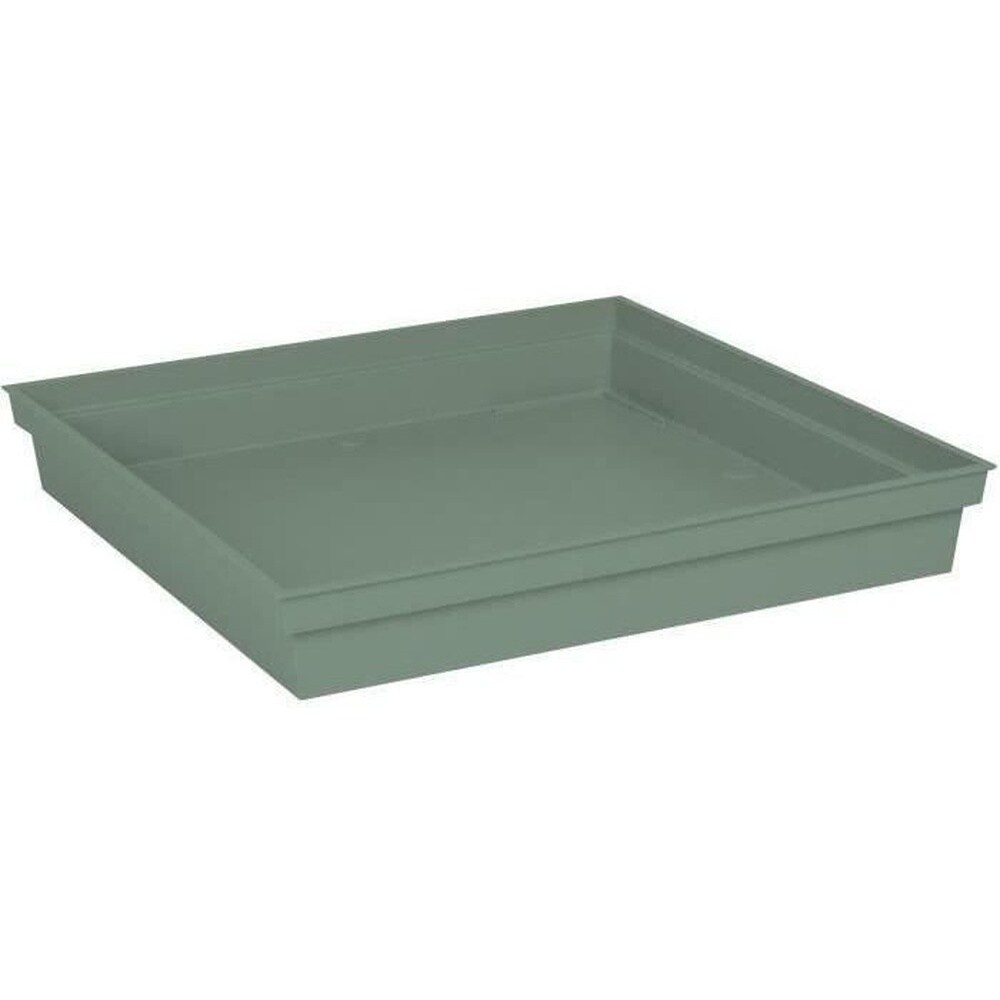EDA EDA-Kunststoff &ndash; Quadratische Untertasse im toskanischen Stil &ndash; 40 cm &ndash; Lorbeergr&uuml;n 