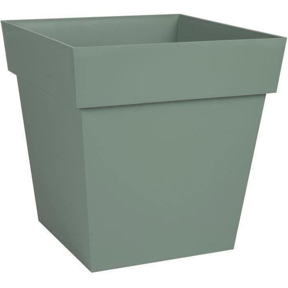 EDA EDA-Kunststoff &ndash; Quadratischer Blumentopf im toskanischen Stil &ndash; 32 x 32 x 32 cm (H) &ndash; 22 l &ndash; Lorbeergr&uuml;n 