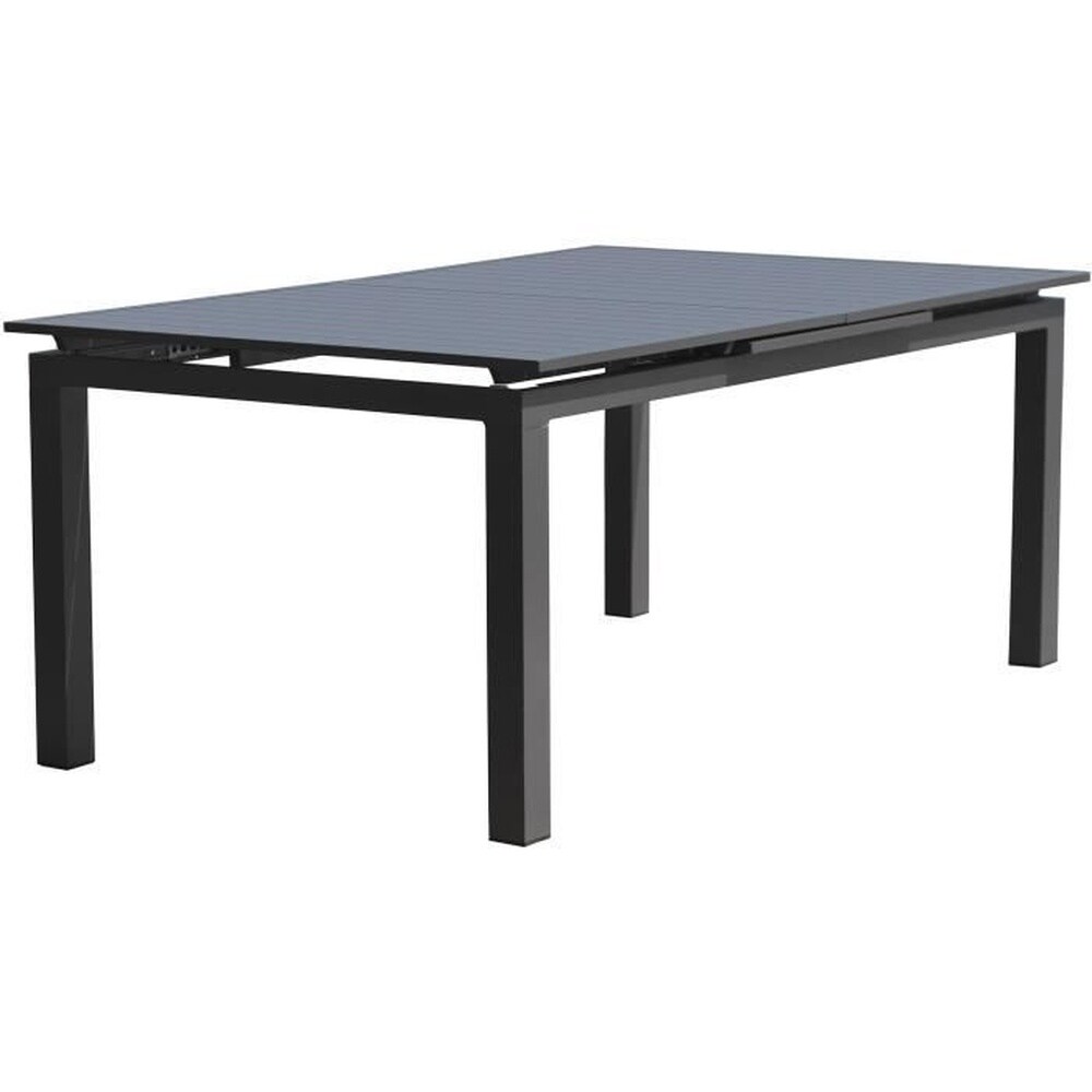 DCB GARDEN Ausziehbarer rechteckiger Gartentisch &ndash; Anthrazitgrau &ndash; Aluminium &ndash; 10 Personen &ndash; 180/240 x 100 cm &ndash; MIAMI &ndash; DCB GARDEN 