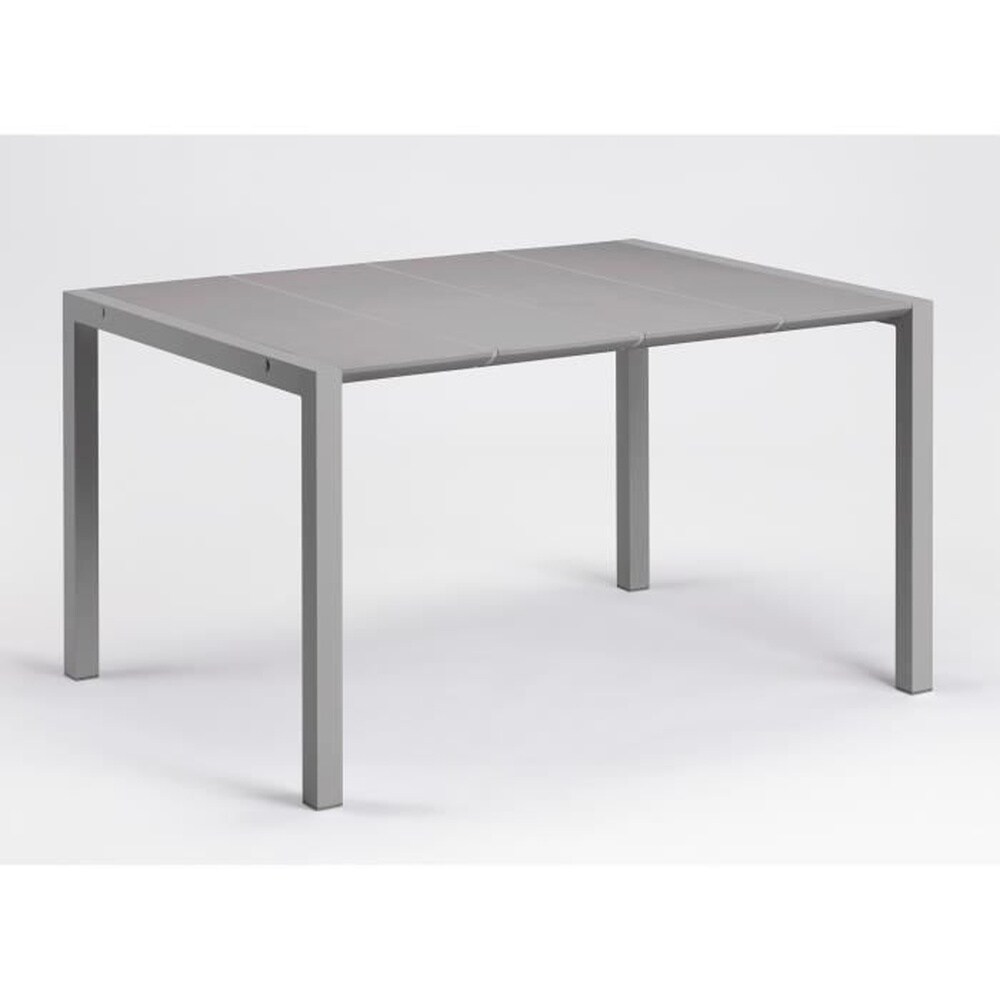 GROSFILLEX Tisch &ndash; GROSFILLEX &ndash; Eden 133 &ndash; Platingrau &ndash; 133 x 87 mm &ndash; Aluminium und Kunstharz &ndash; 6-teilig 