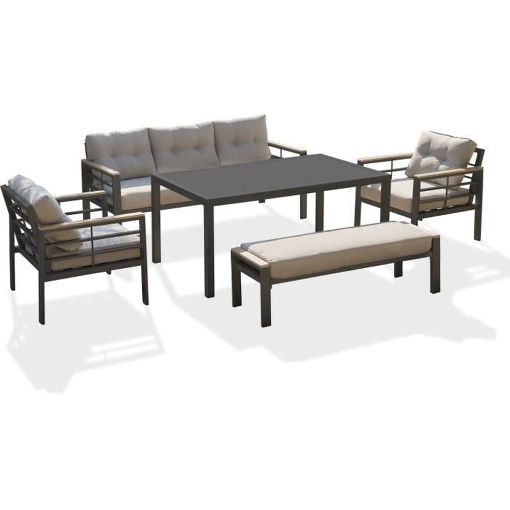 DCB GARDEN Gartenm&ouml;bel &ndash; Anthrazitgrau &ndash; Aluminium &ndash; 6-teilig &ndash; CAYENNE &ndash; DCB GARDEN 
