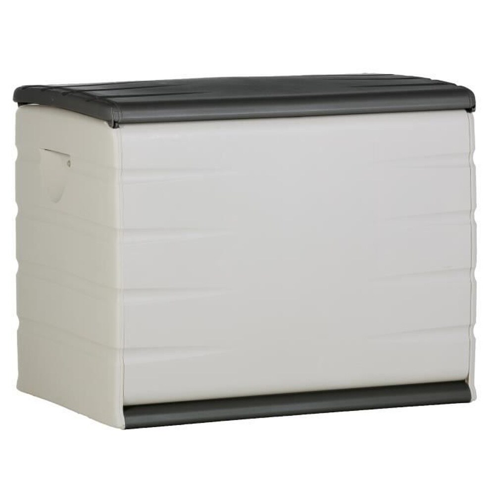 PLASTIKEN Aufbewahrungsbox  – Funktional und ästhetisch für drinnen und draußen – Abschließbar mit Rollen – 80 x 61 x 53 cm