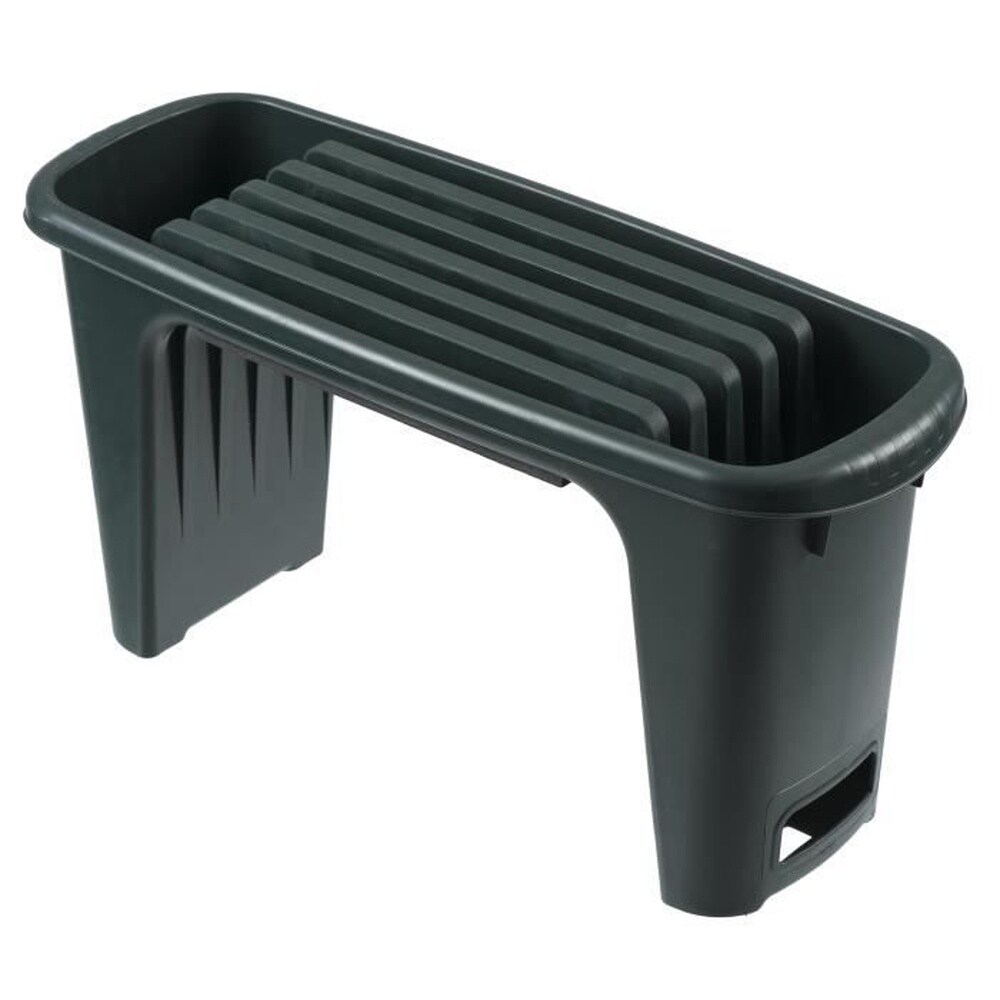 NATURE NATURE HDPE Kniehocker &ndash; 2 Positionen: Sitzen und Knien &ndash; H 34 x 65,5 x 25 cm &ndash; Gr&uuml;n 