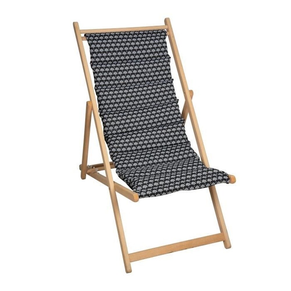 JARDIN PRIVE Gesteppter Liegestuhl Helsinki – Abnehmbarer Bezug – Schwarz-Weiß
