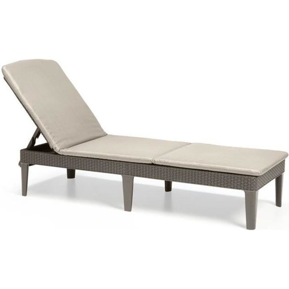 ALLIBERT by KETER - Jaipur 4-Positionen-Sonnenliege mit Kissen - Rattan-Imitation - Farbe Cappuccino.