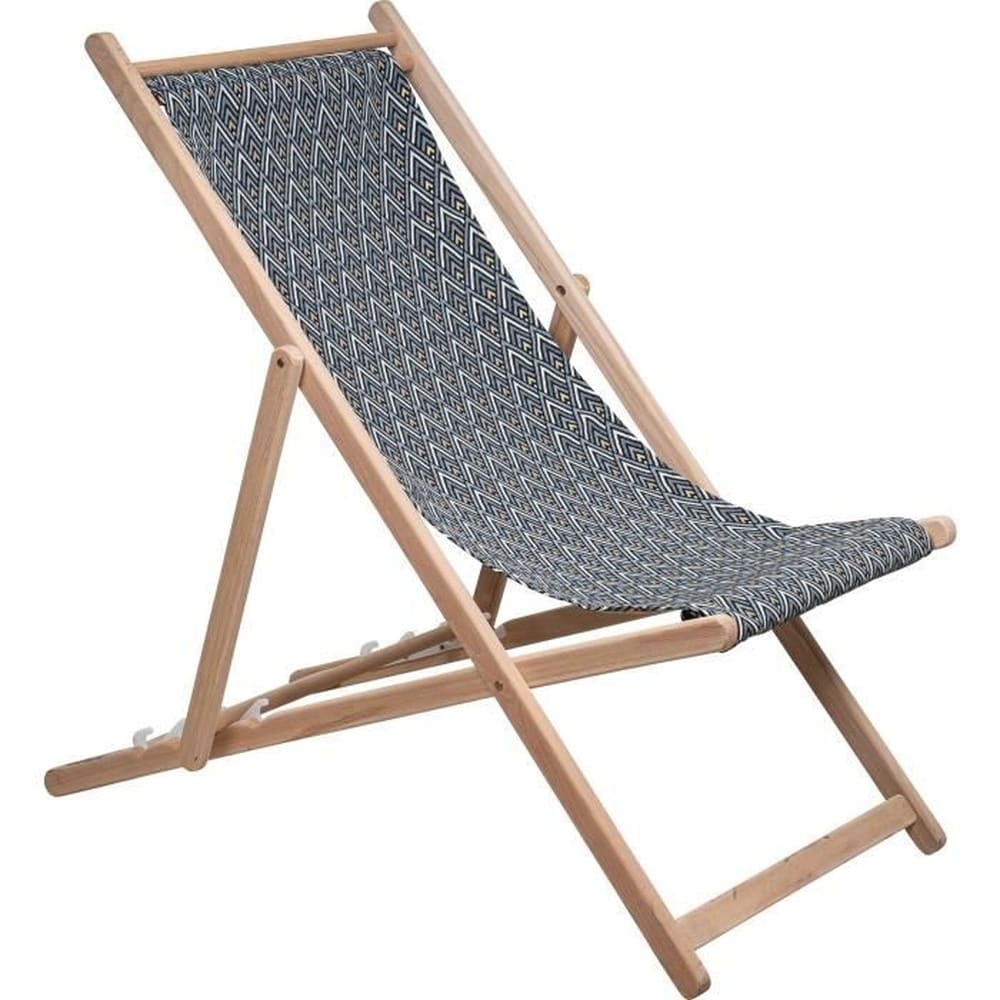 JARDIN PRIVE PRIVATER GARTEN - Liegestuhl mit Diamant-Jacquardmuster - abnehmbares Segeltuch. 