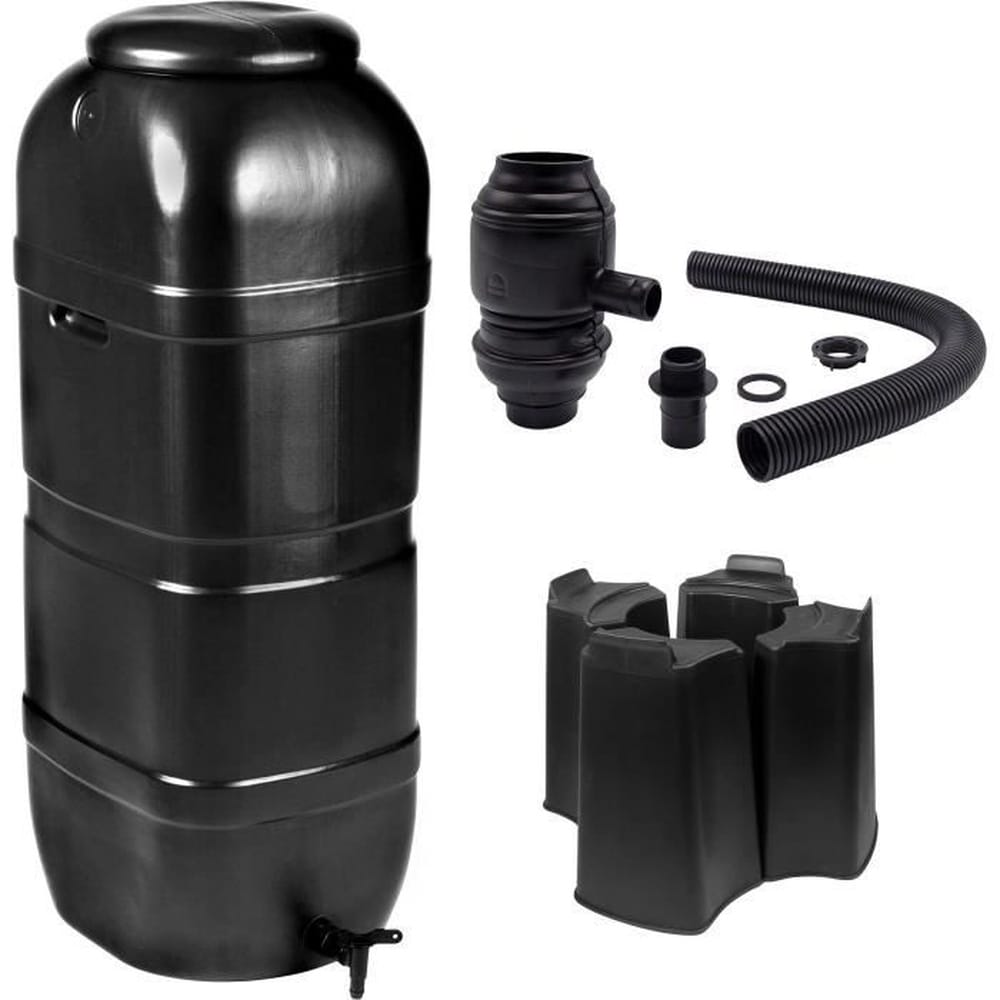 NATURE NATURE Wassersammelset &ndash; 100 Liter &ndash; S&auml;ulenform &ndash; UV-best&auml;ndig &ndash; Hergestellt in Europa &ndash; Schwarz 