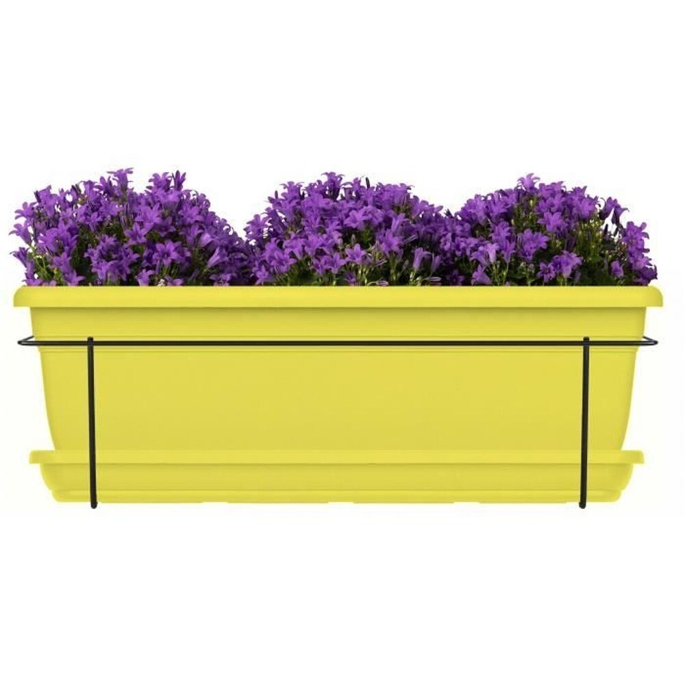 Pflanzkasten-Set mit Metallständer und Untersetzer – GARDEN ID Relax – Limette, 50 cm – Recycelt und zu 100 % recycelbar – Viel Platz für Pflanzen