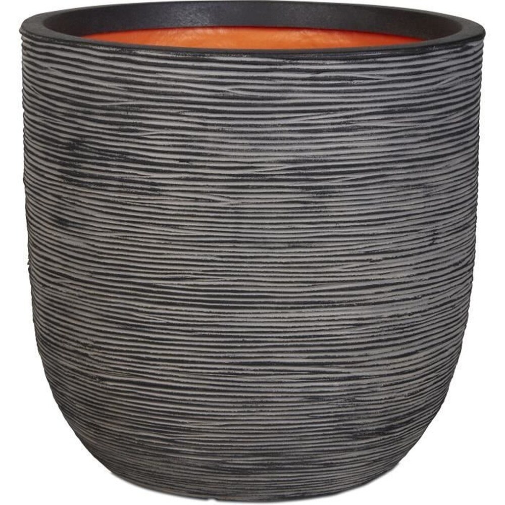 CAPI EUROPE Capi Jardiniere Nature Rib 43 x 41 cm anthrazit KOFZ933 424243 - Bild 1