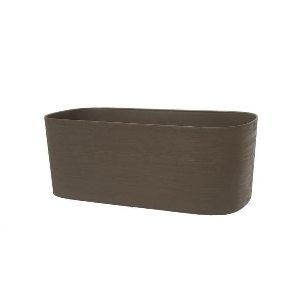 Pflanzkübel mit Wasserreservoir - GARDEN ID Respect - Taupe 50 x 17 cm - 100% Haushaltsabfall - 100% recycelbar - Strukturierte Oberfläche.
