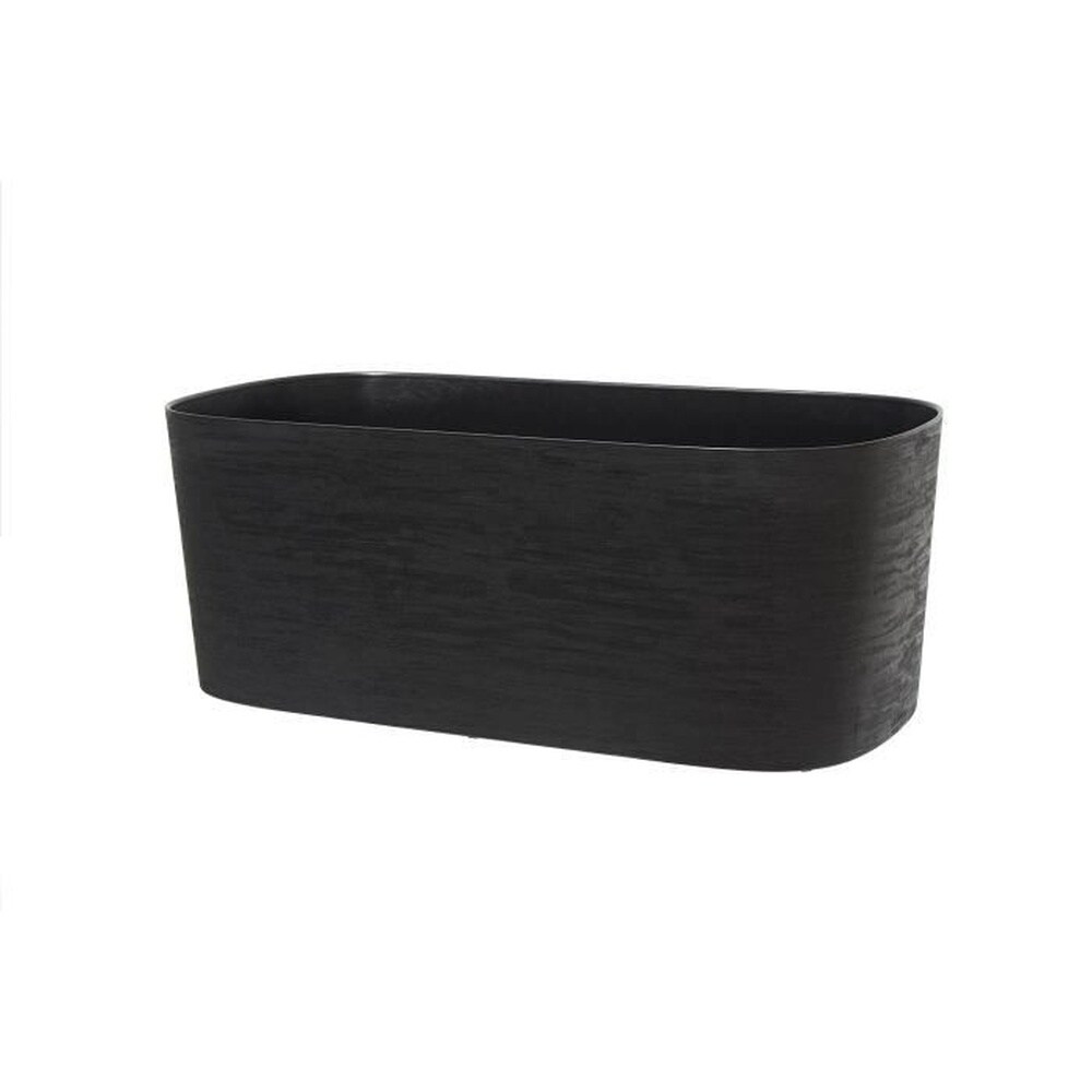 Pflanzgefäß mit Wasserreservoir – GARDEN ID Respect – Black-Anth 50 x 17 cm – 100 % Hausmüll – 100 % recycelbar – Strukturierte Oberfläche