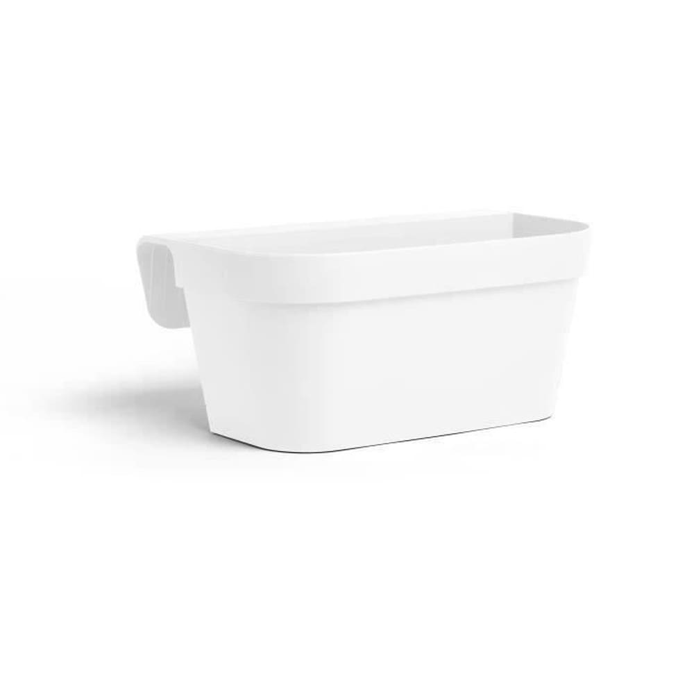 GARDEN ID Pflanzgef&auml;&szlig; mit Haken &ndash; GARDEN ID Stern &ndash; Wei&szlig; 50 x 21 cm &ndash; Einfache Befestigung &ndash; Wasserspeicher &ndash; recycelt und zu 100 % recycelbar 