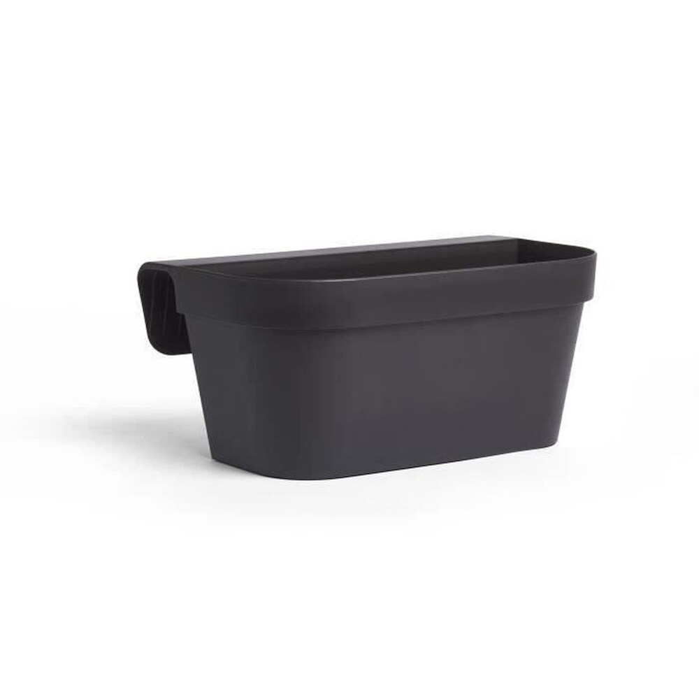 Pflanzgefäß mit Haken – GARDEN ID Star – Black-Anth 50 x 21 cm – Einfache Befestigung – Wasserspeicher – recycelt und zu 100 % recycelbar